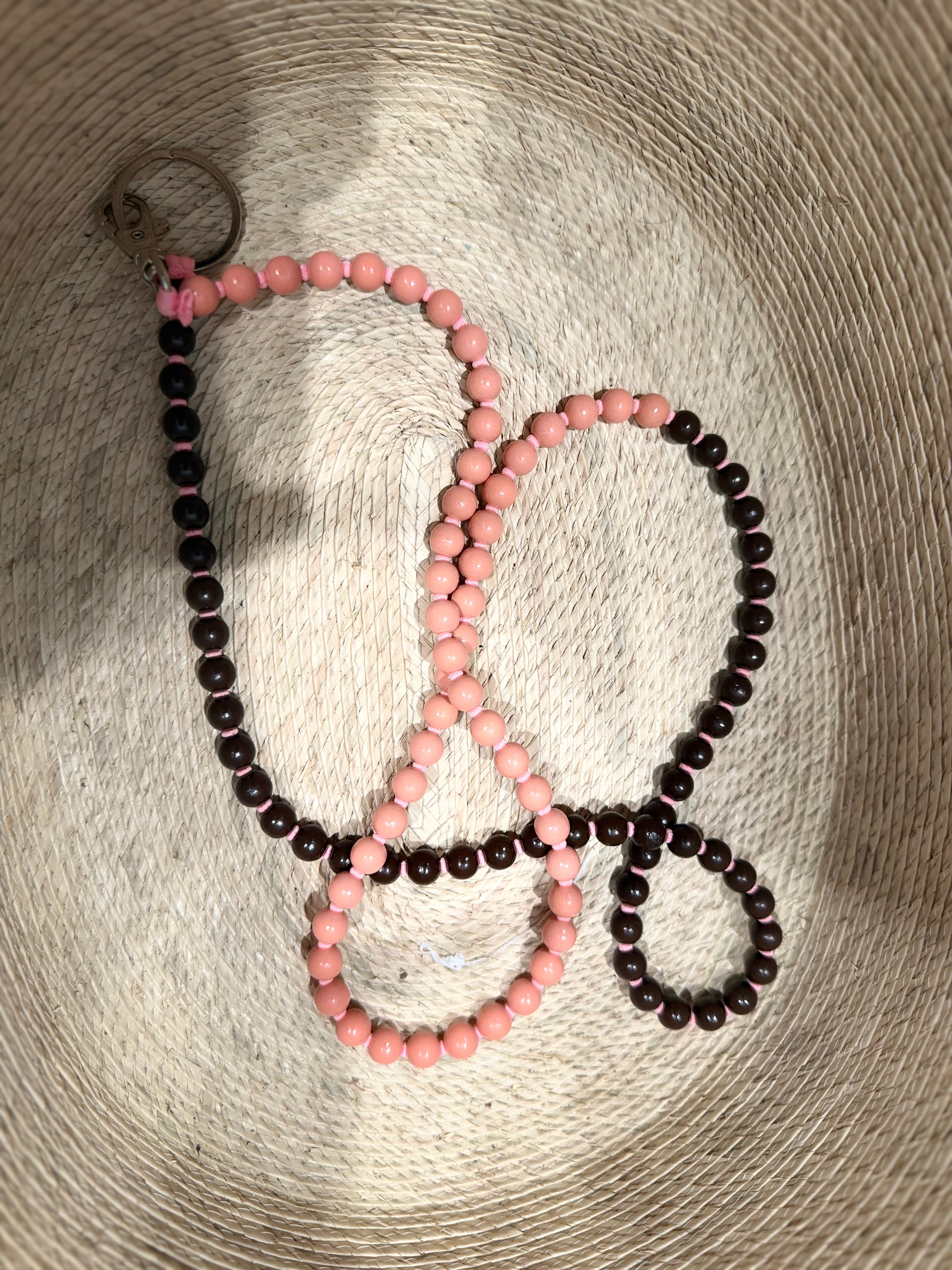 Phone Necklace - Coral / Mocca