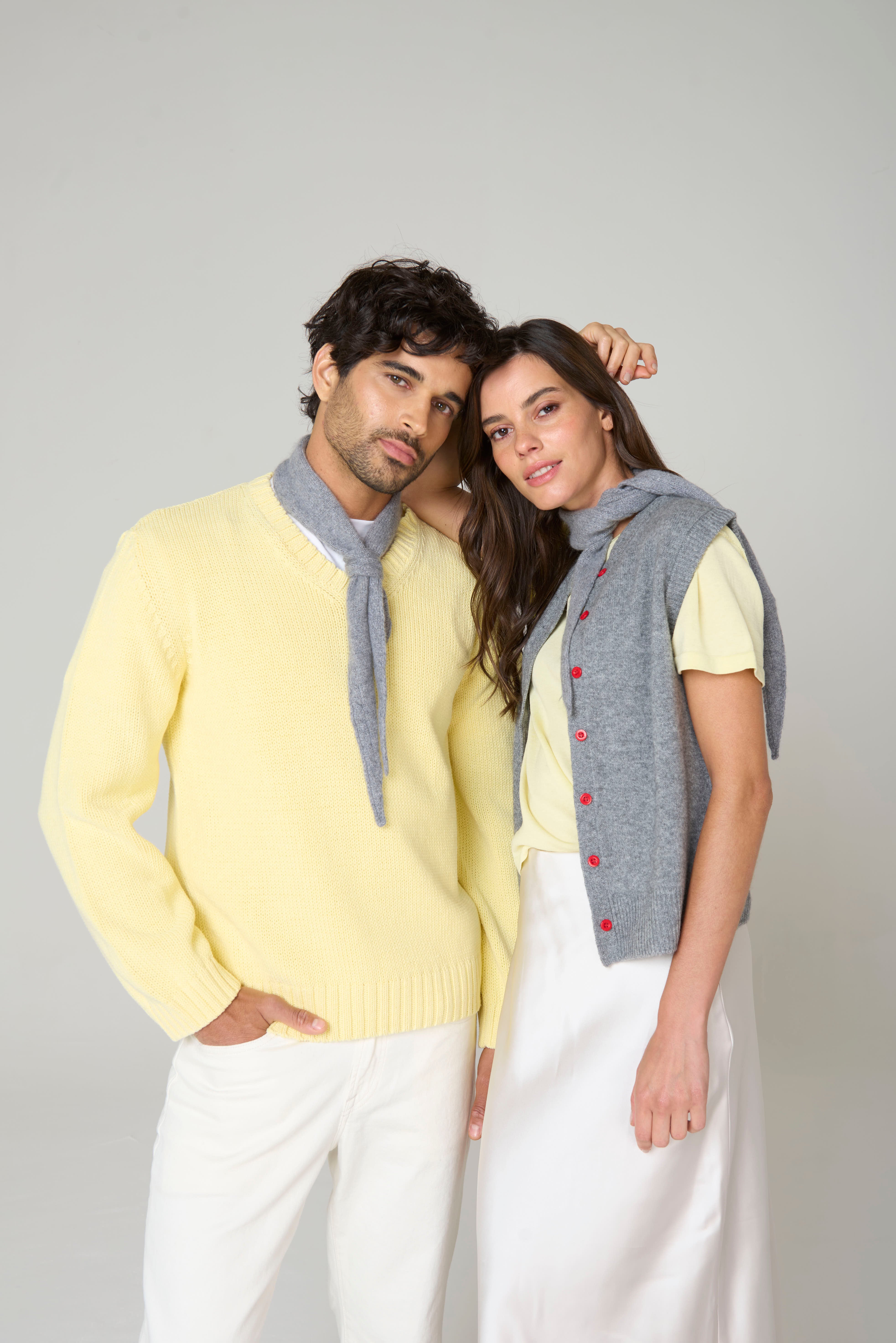 The Button Vest- Grey