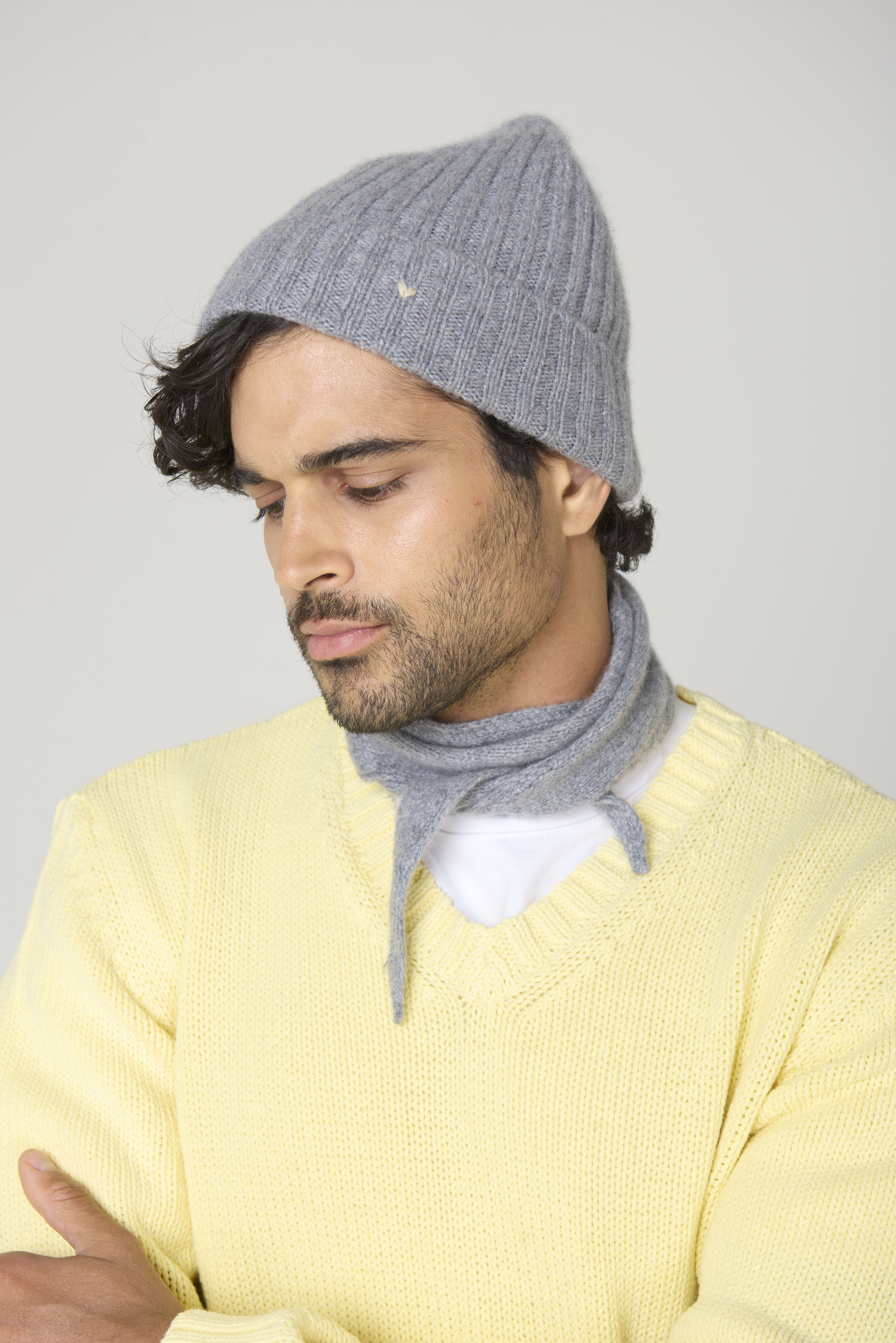 The Rib Beanie – Grey Melange