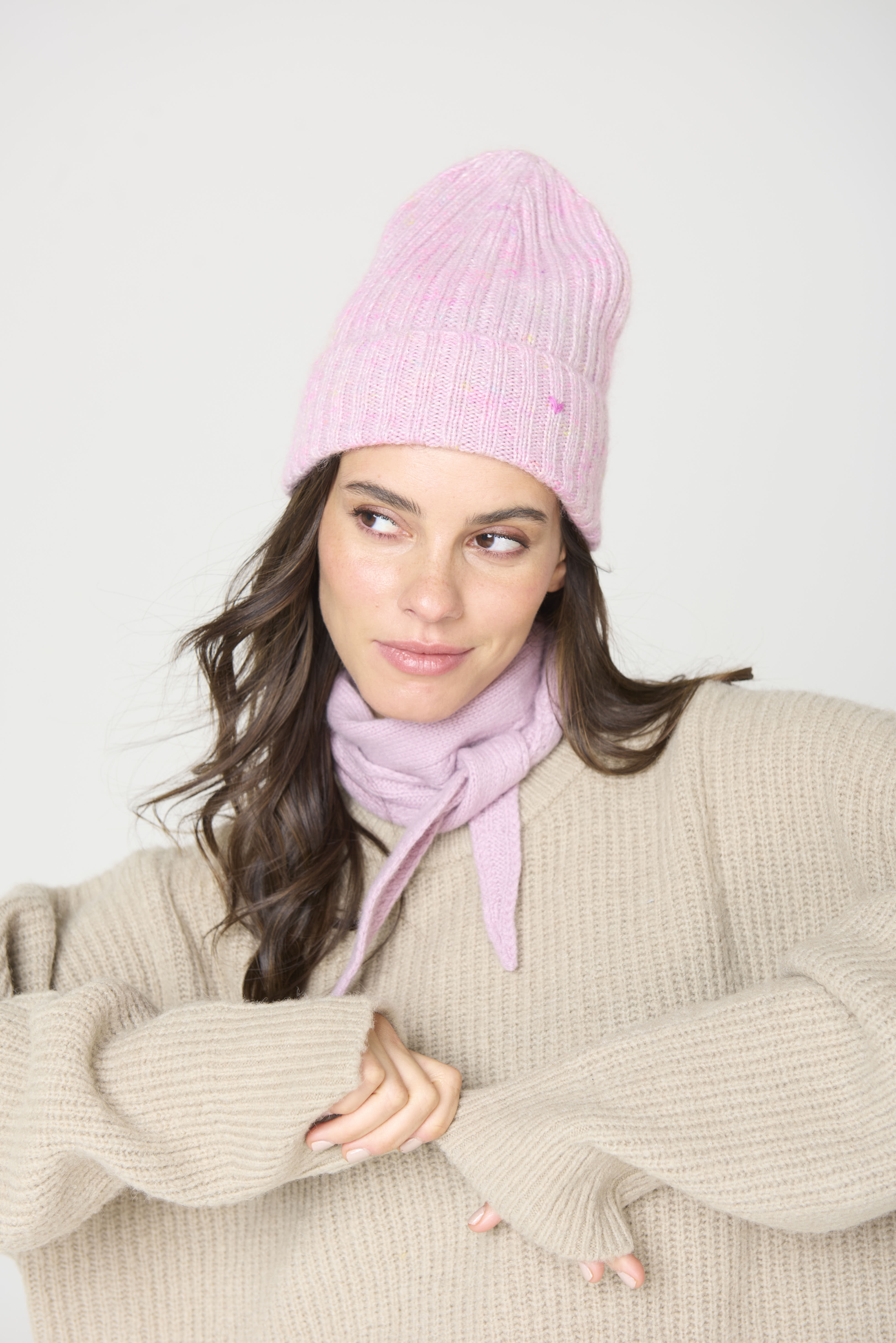 The Rib Beanie – Pink Prism