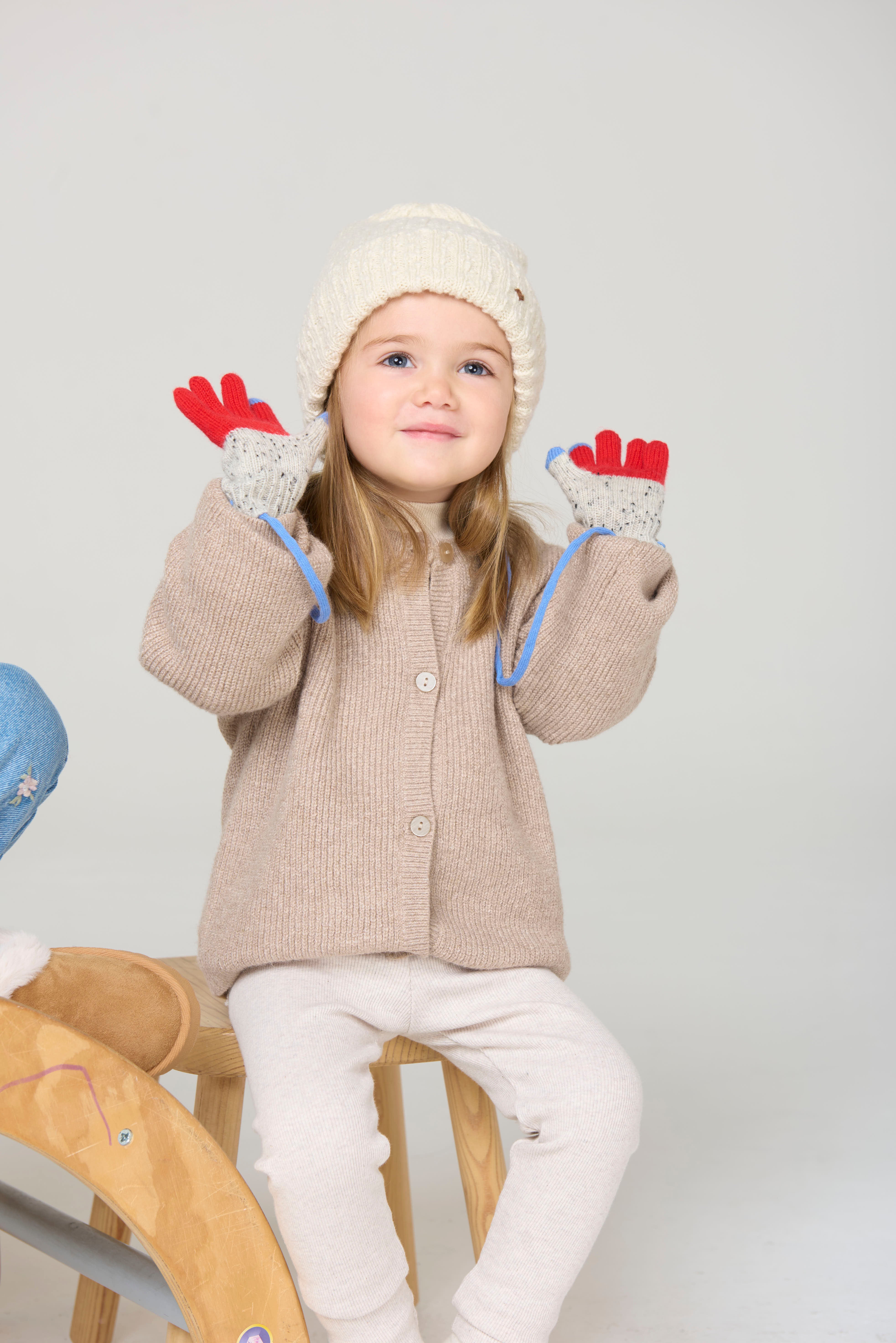 Kids Glove in Cashmere/Wool - Red