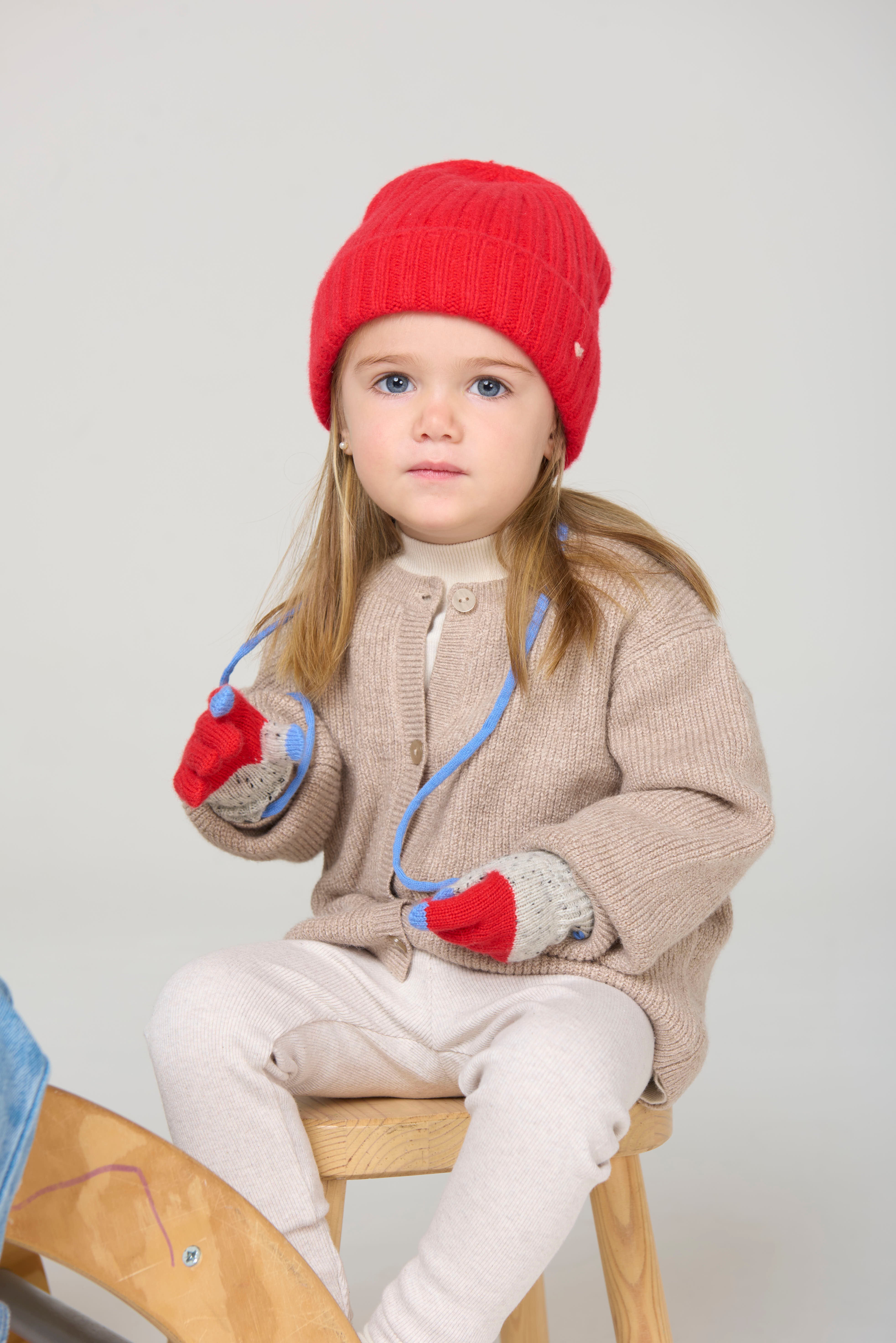The Kids Rib Beanie – Scarlet