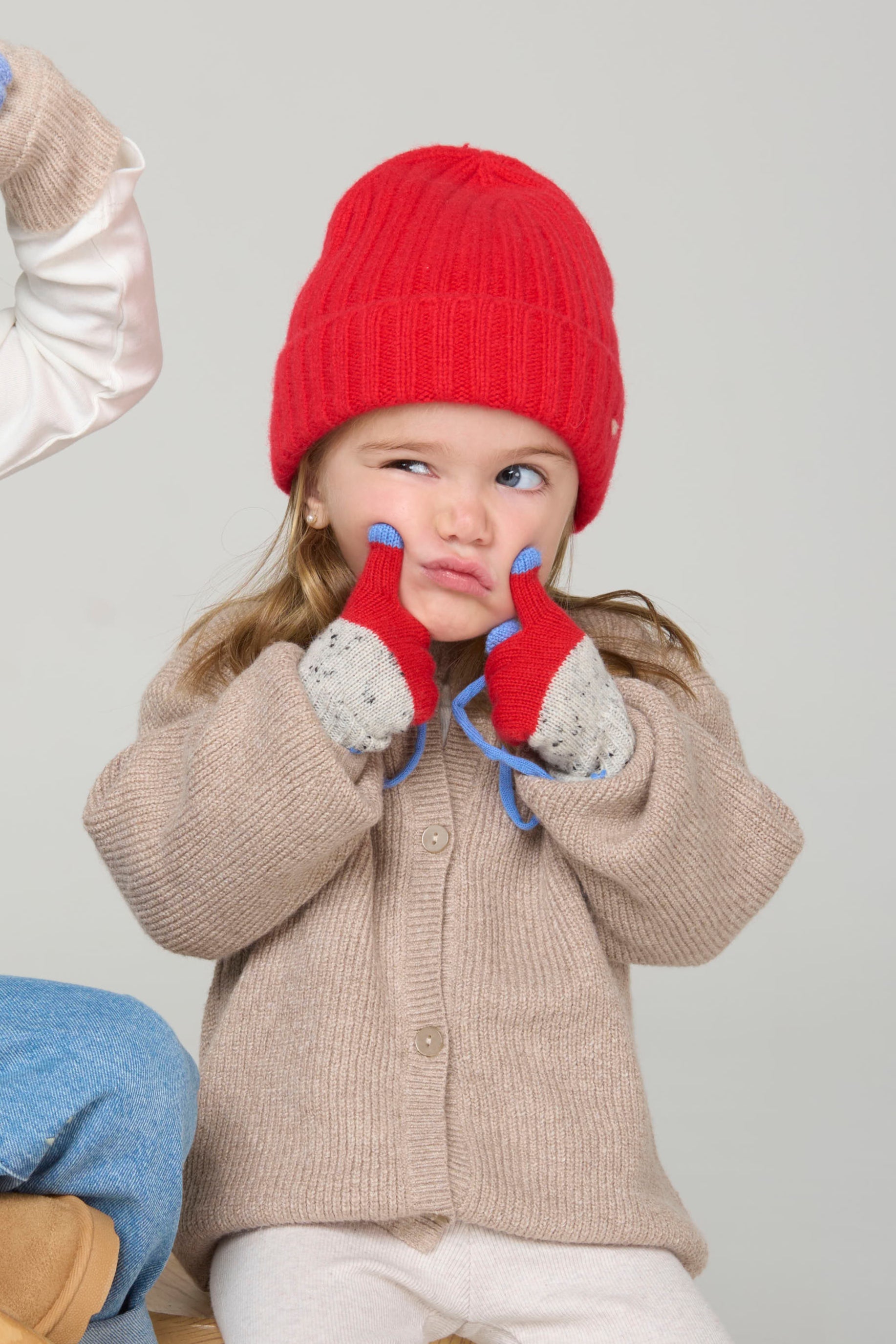 Kids Glove in Cashmere/Wool - Red