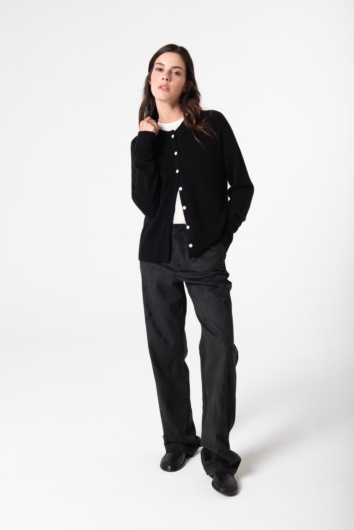 Halle Cardigan in Cashmere - Black