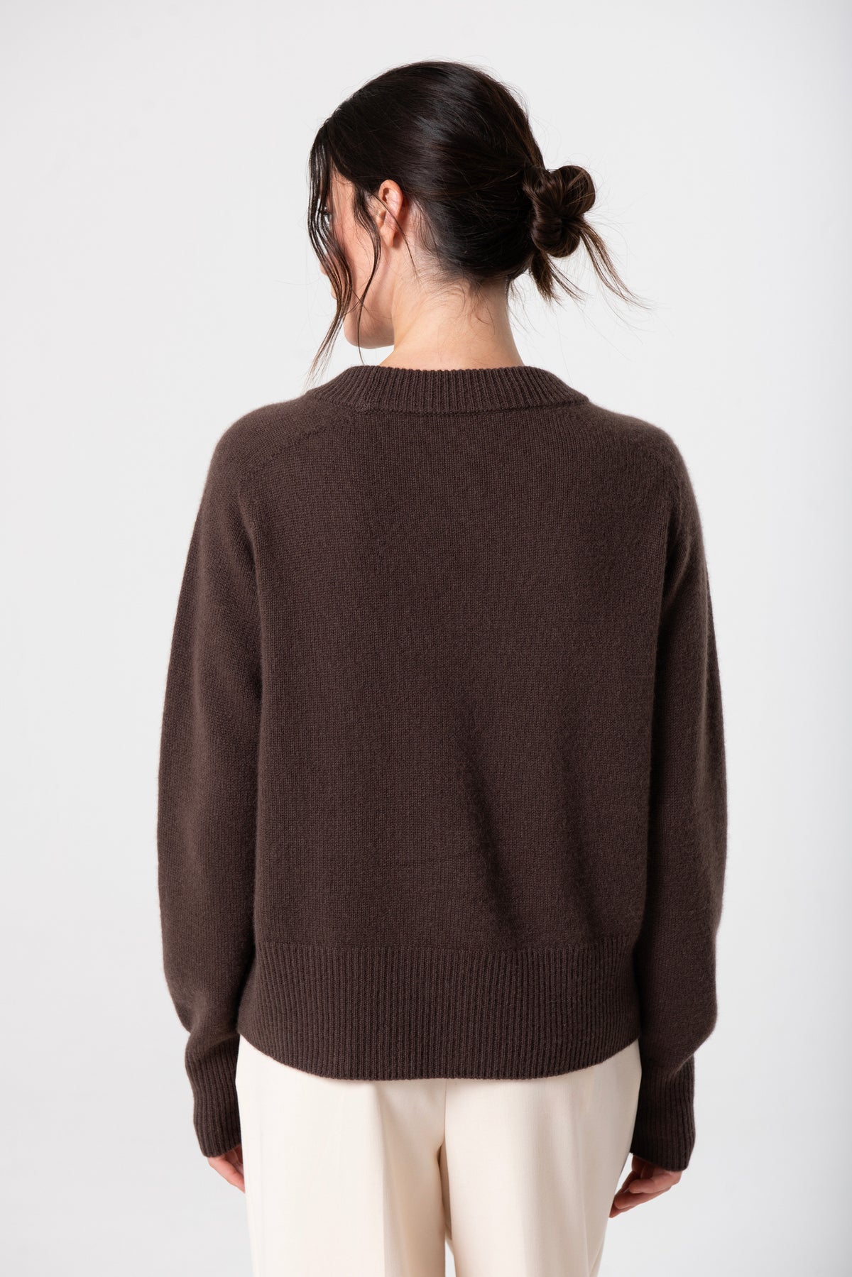 Chloe Crew in Cashmere - Espresso