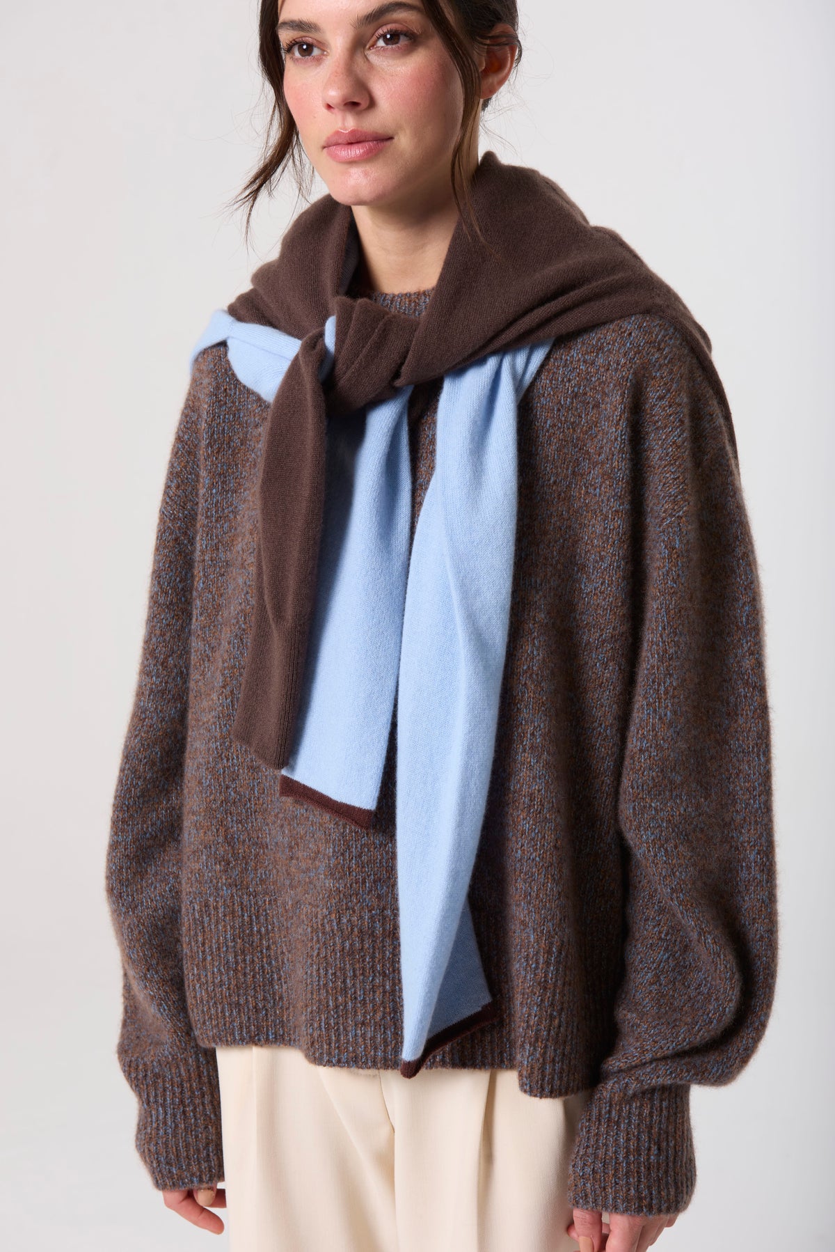 Emma Crew in Silk-Cashmere - Sable Ink