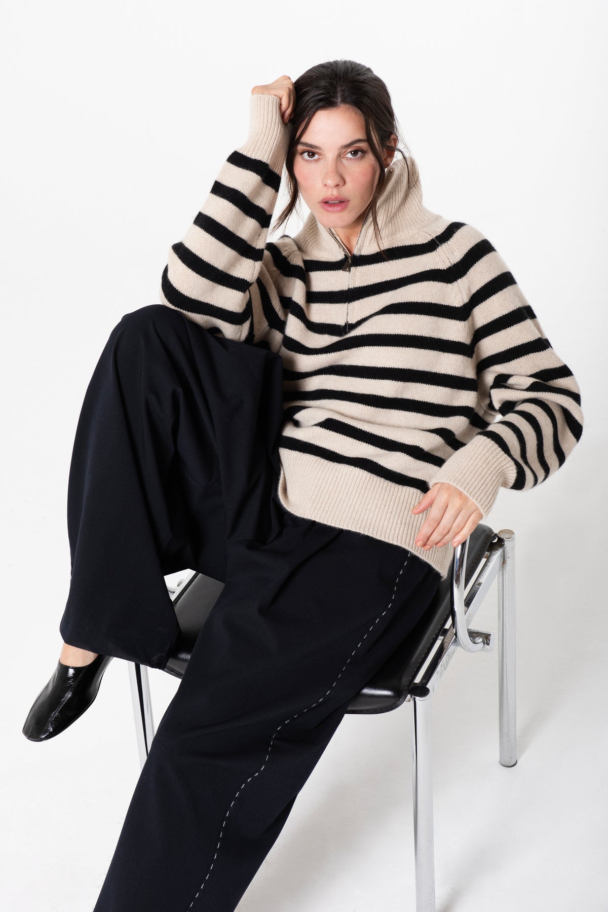 Célie Half-Zip in Cashmere - Dune