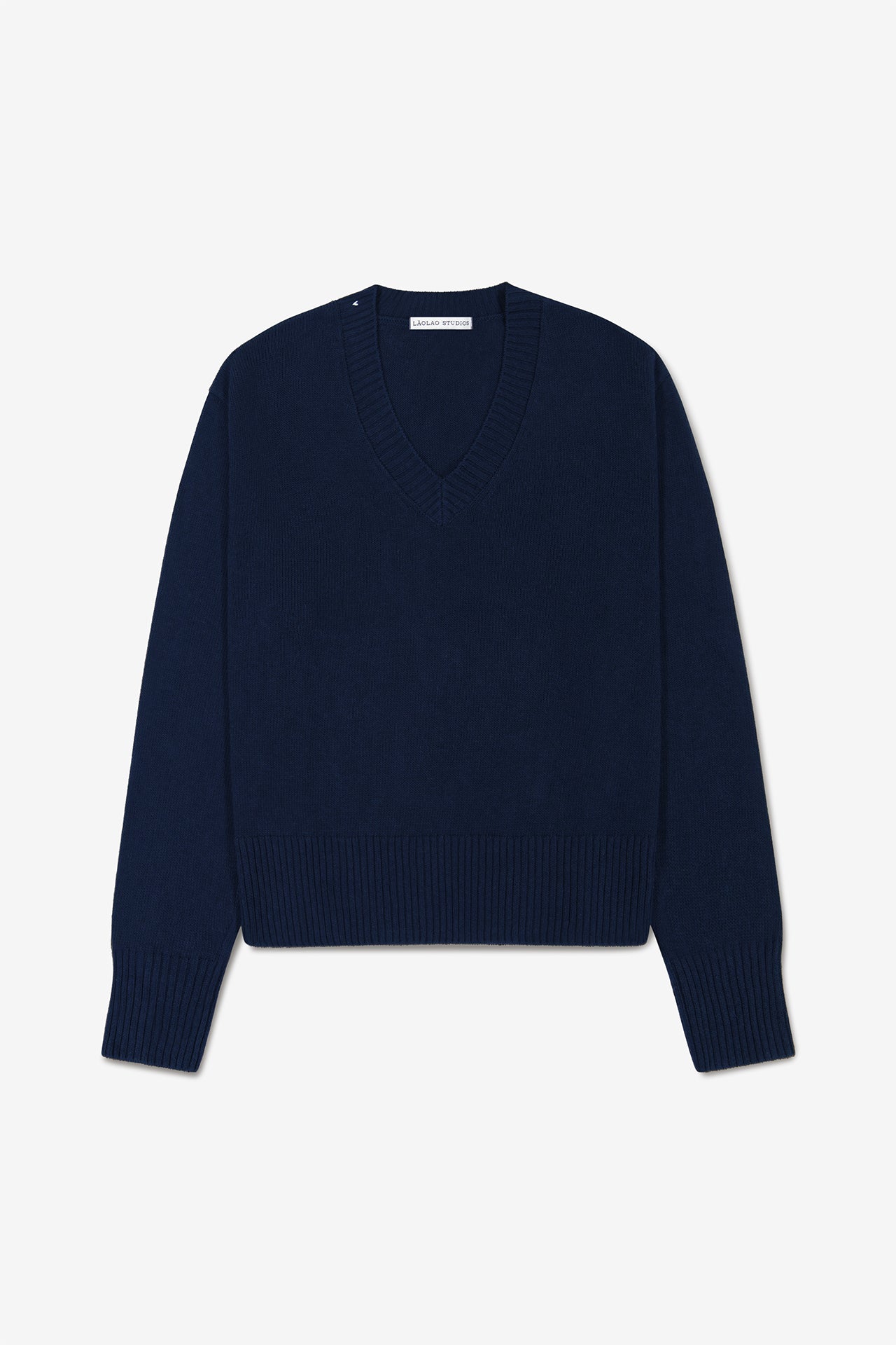 Allie V-Neck in Linen - Navy