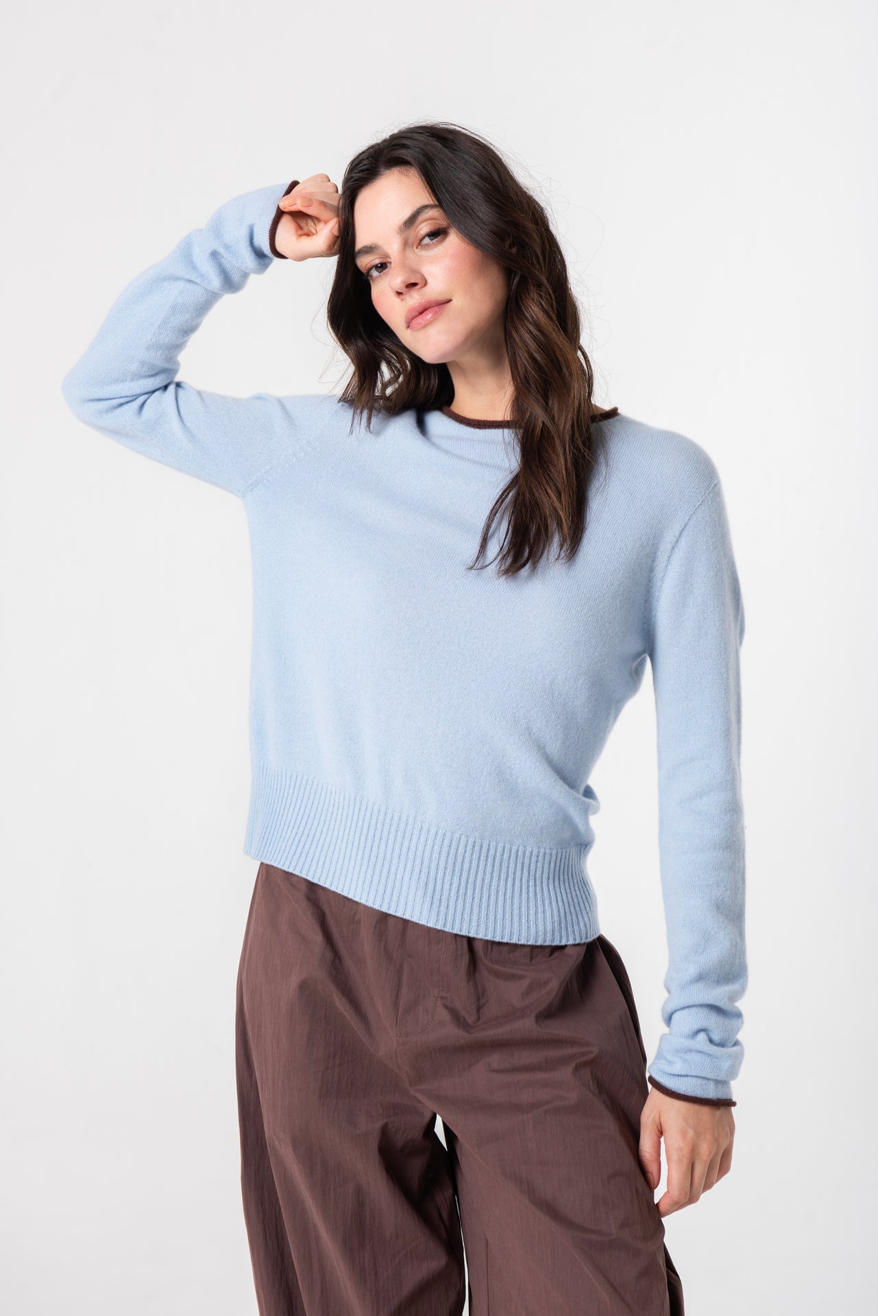 Trish Roll-Edge in Cashmere - Sky