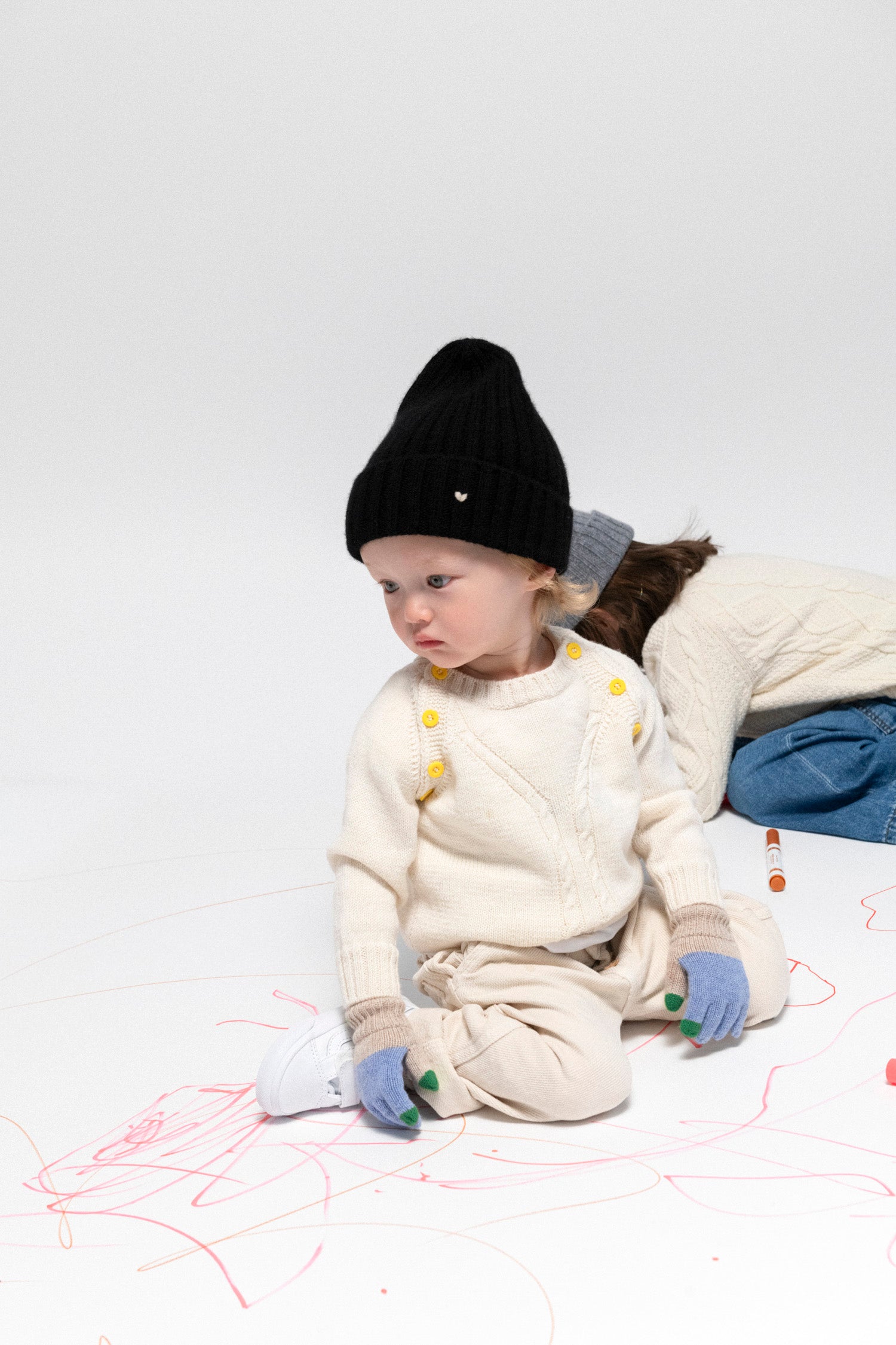 The Kids Rib Beanie – Black