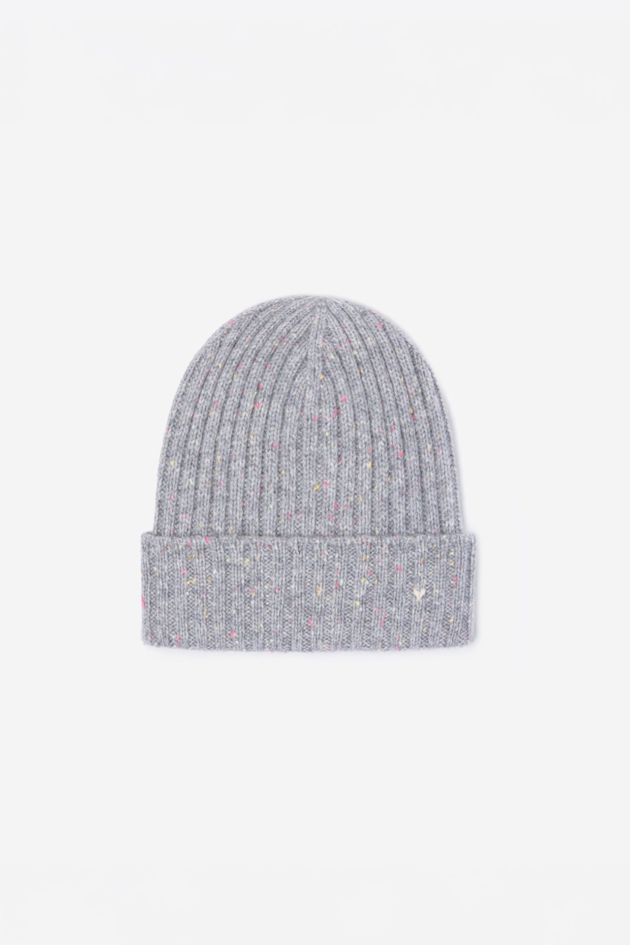 The Rib Beanie – Grey Confetti
