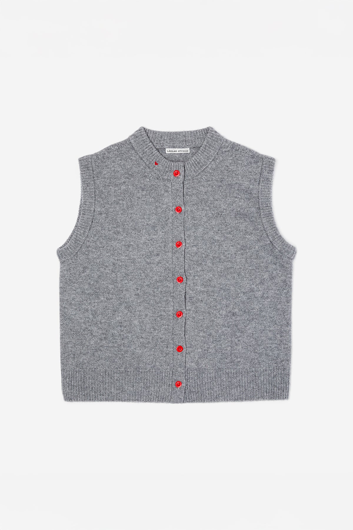 Button Vest- Grey