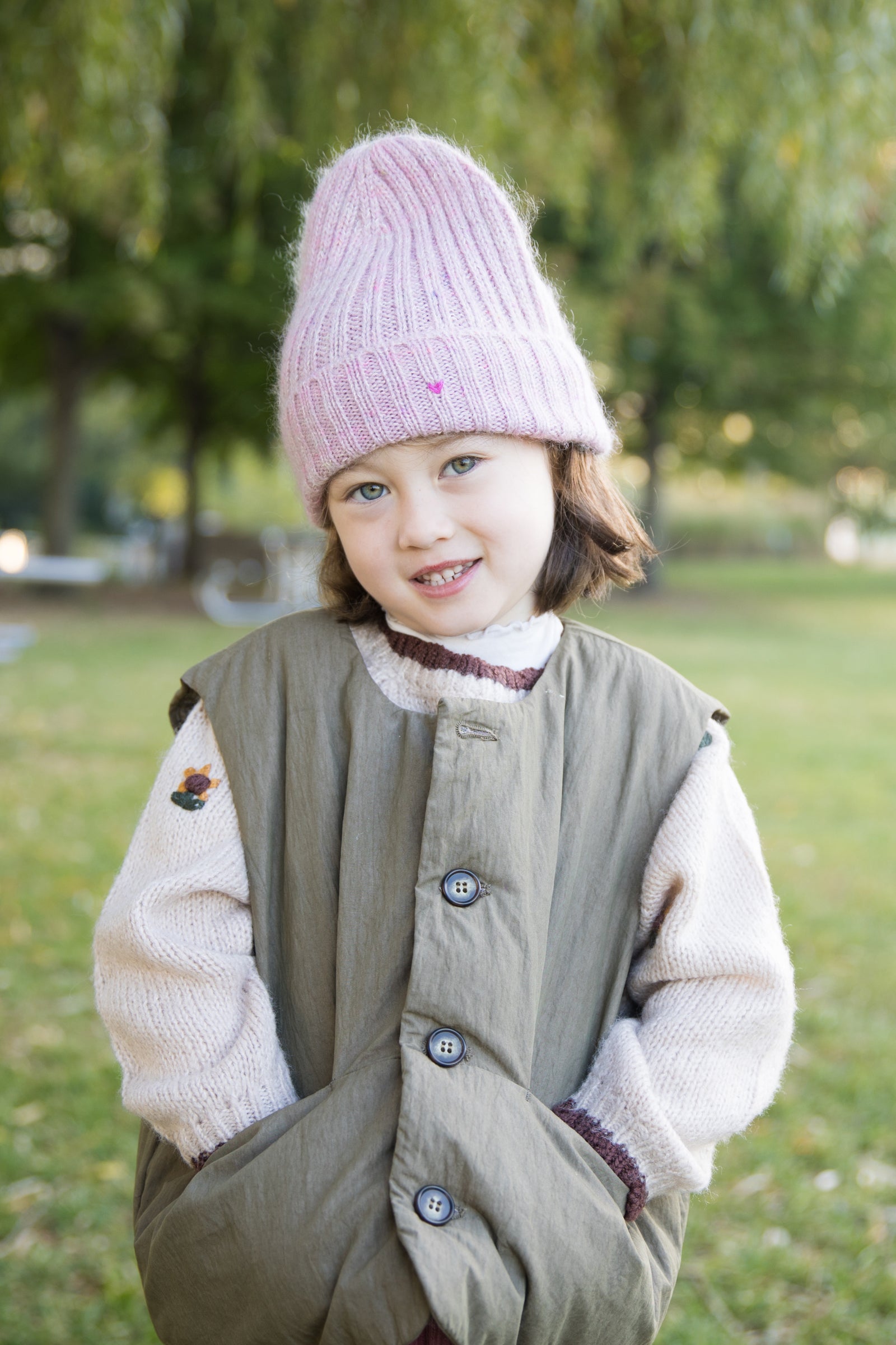 The Kids Rib Beanie – Pink Prism