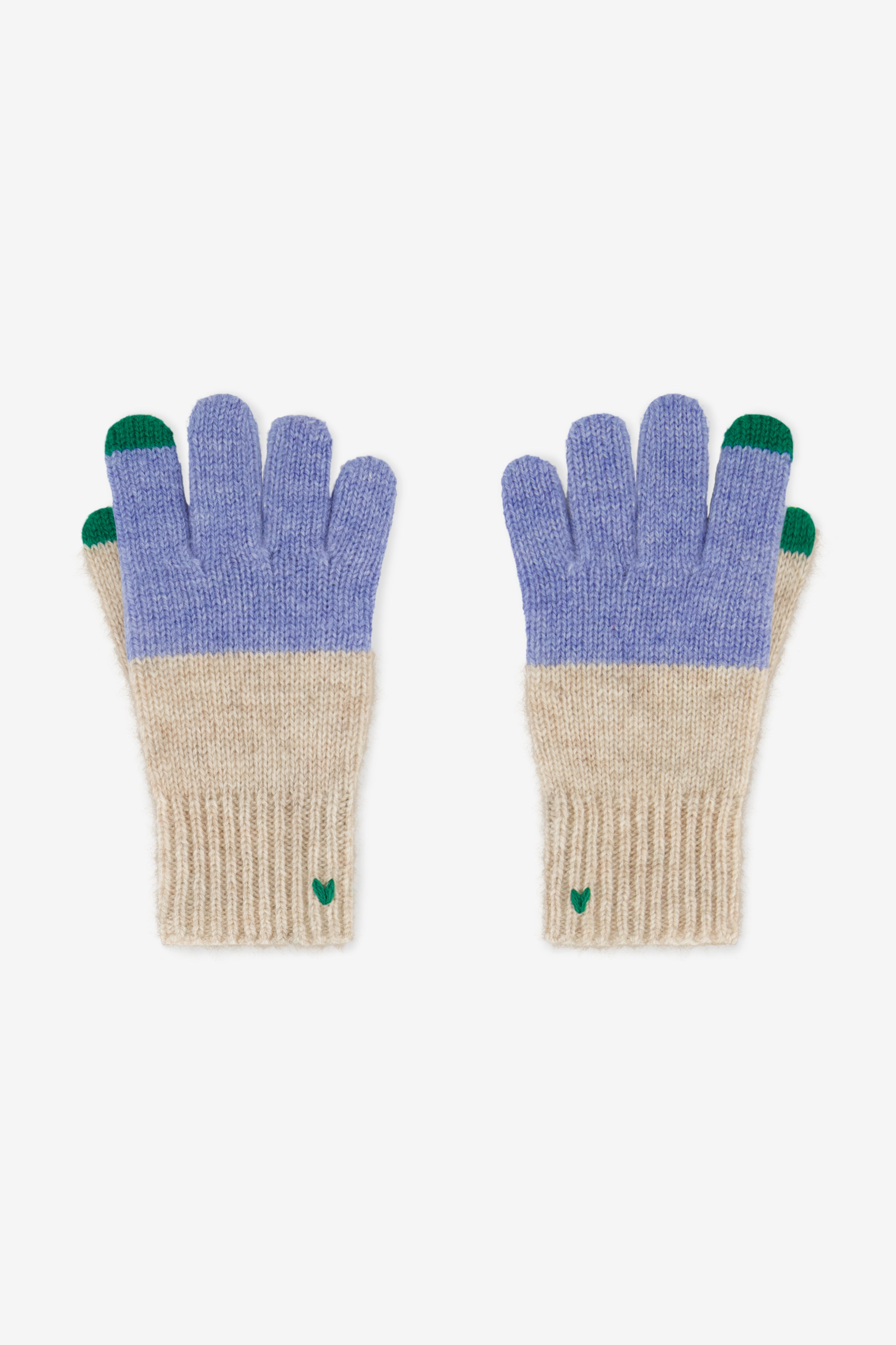 Kids Glove in Cashmere/Wool - Blue