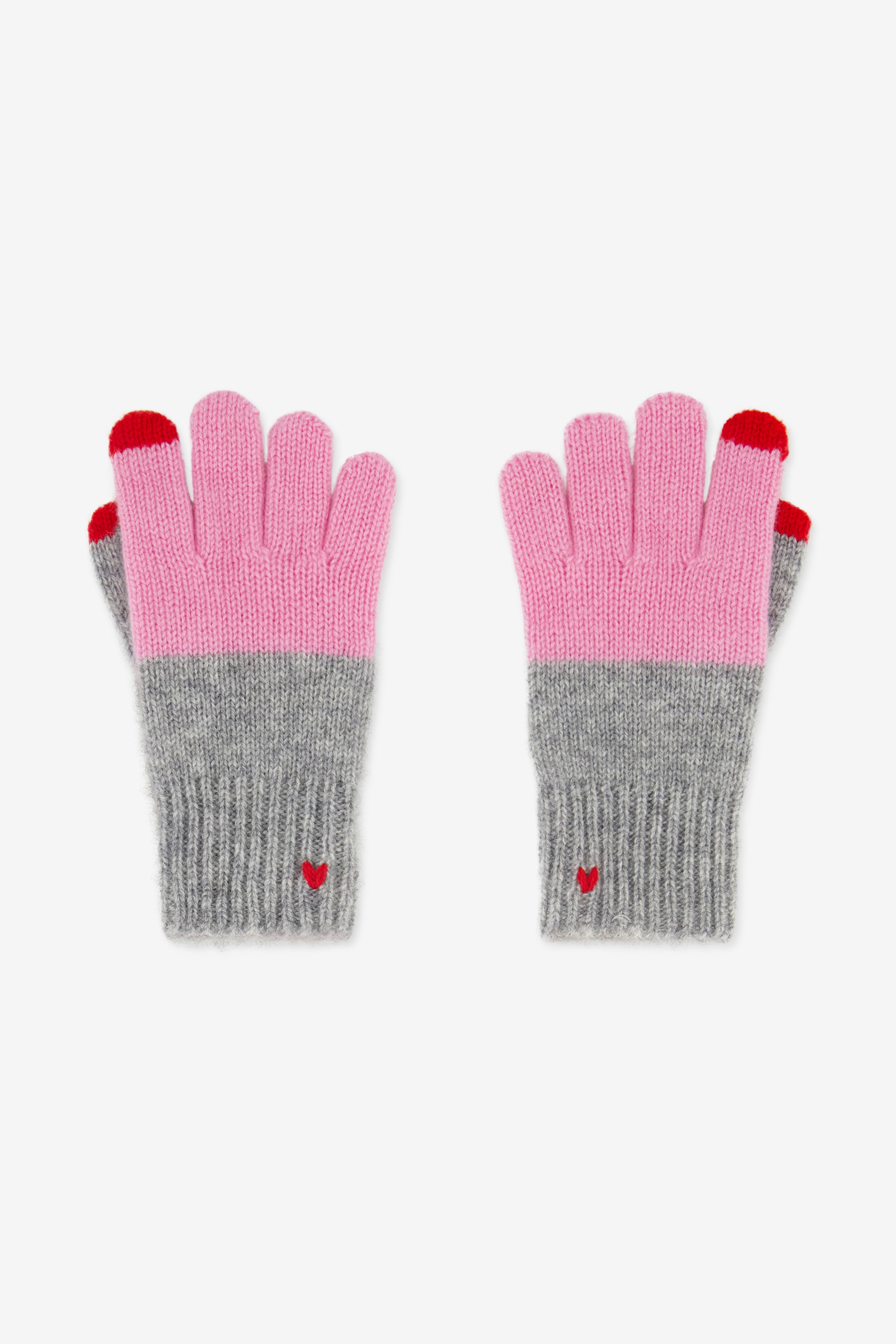 Kids Glove in Cashmere/Wool - Pink