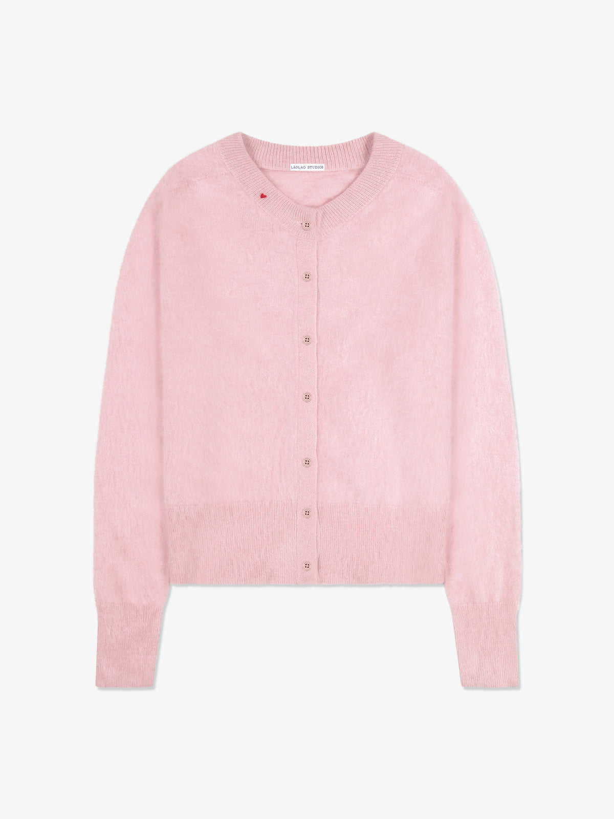 Halle Cardigan in Brushed Cashmere - Petal Cloud