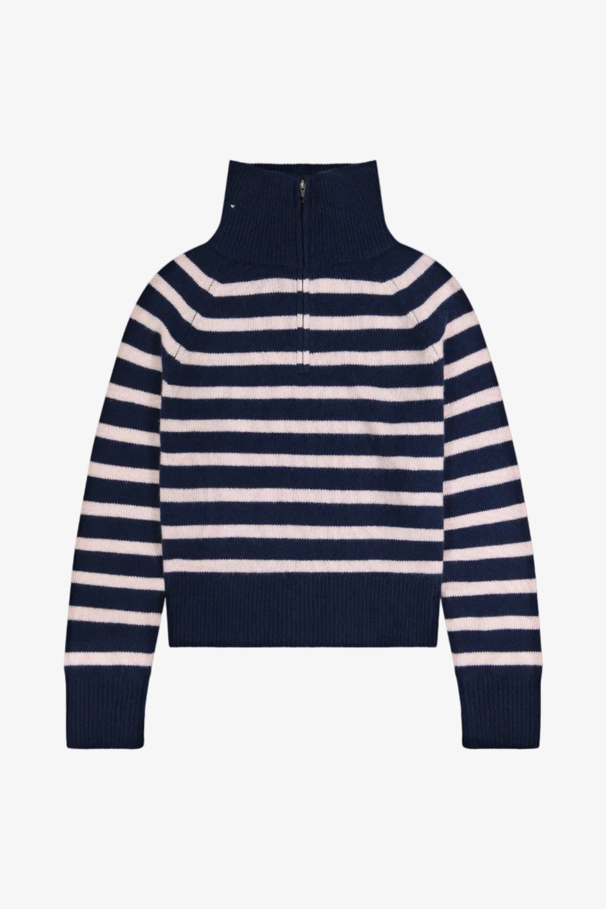 Célie Half-Zip in Cashmere - Navy/Petal