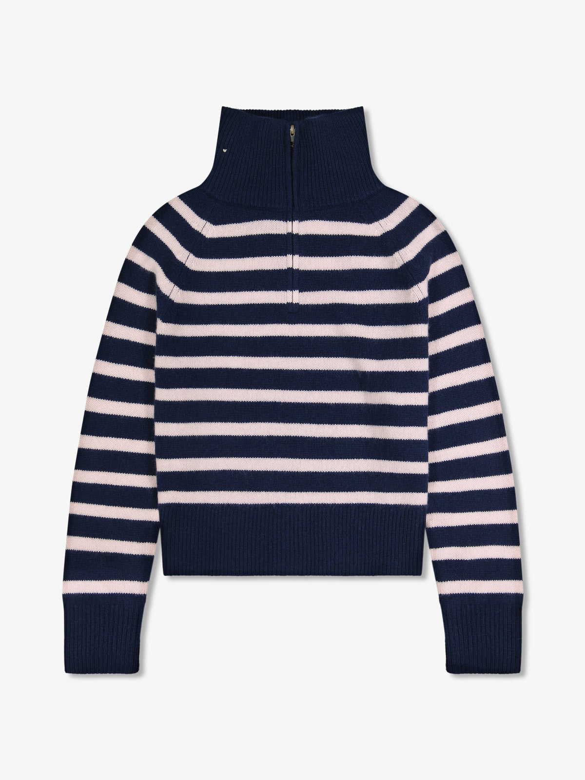 Célie Half-Zip in Cashmere - Navy/Petal