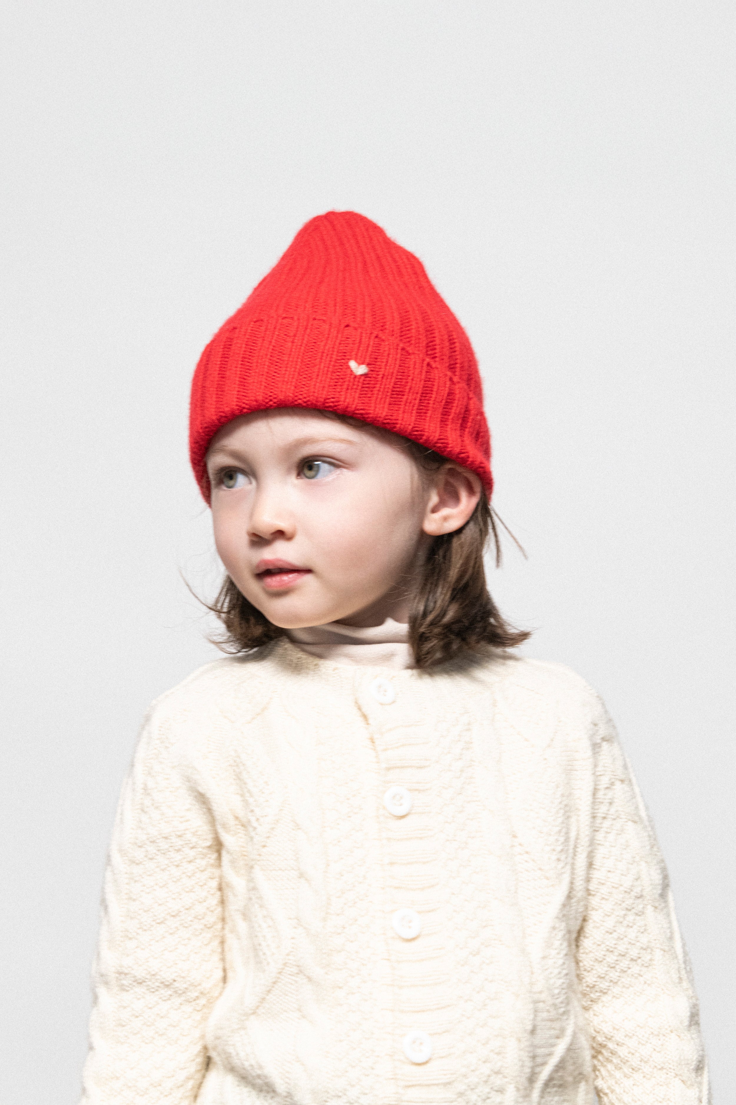 The Kids Rib Beanie – Scarlet