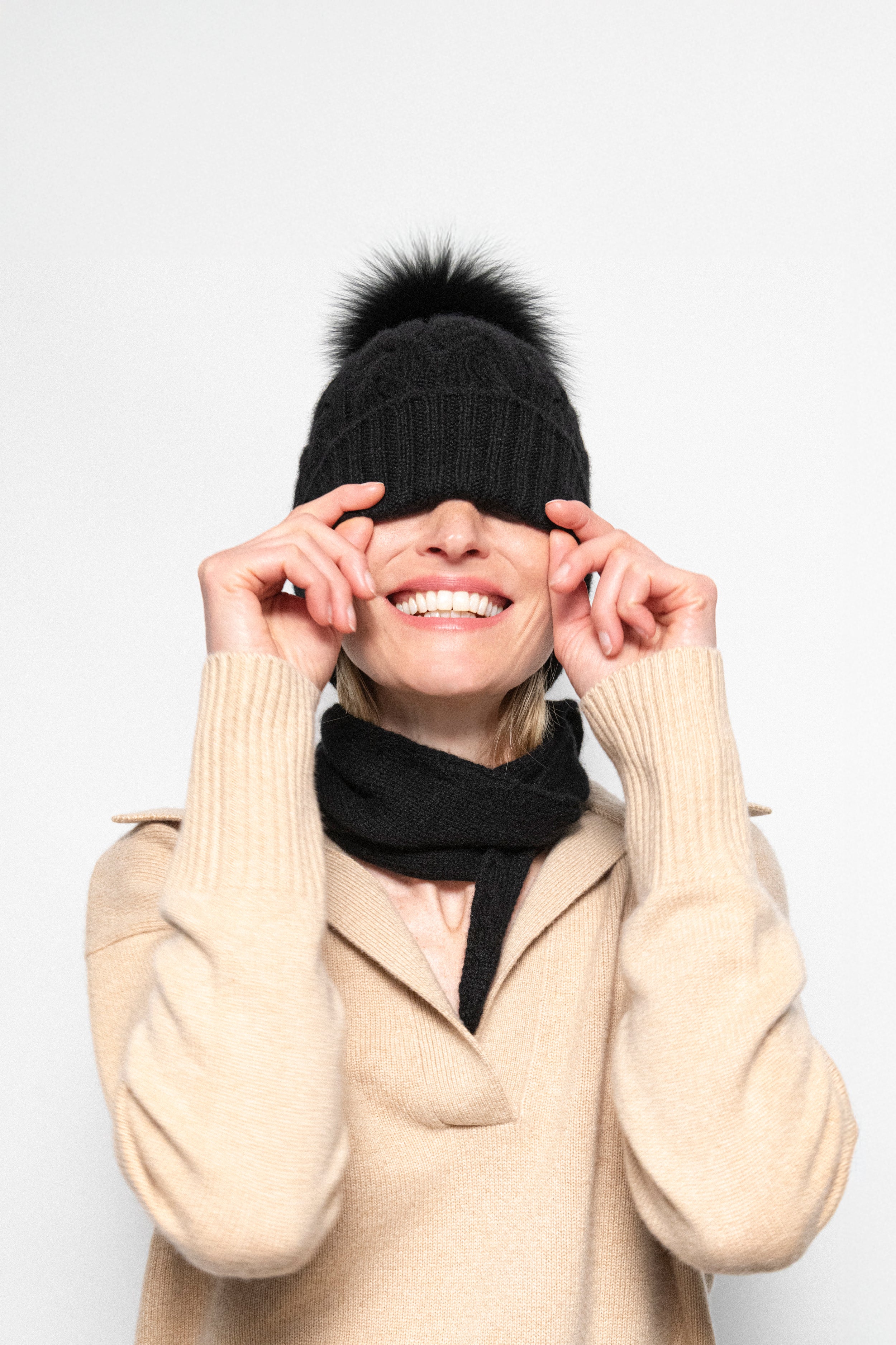 The Braid Beanie -  Black