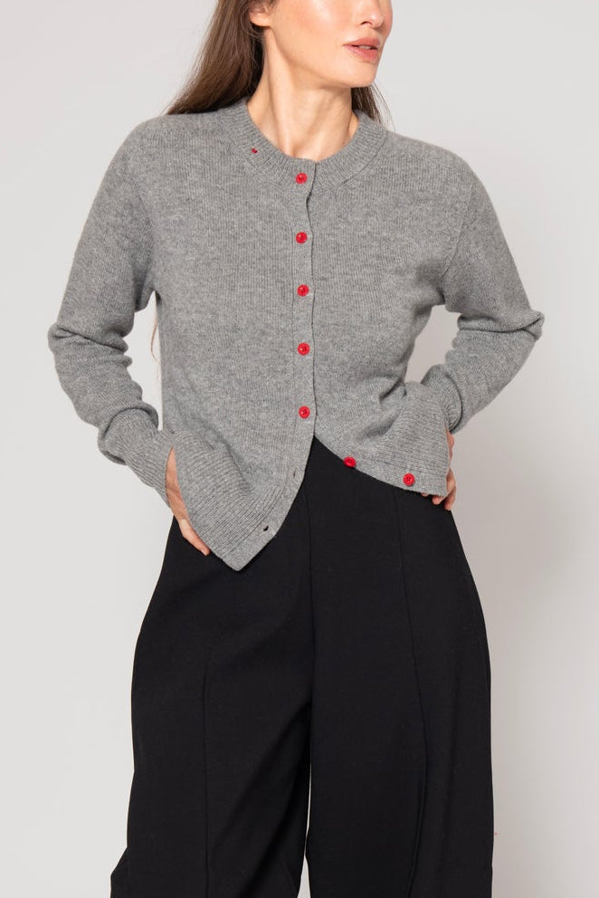 Halle Cardigan in Cashmere - Grey