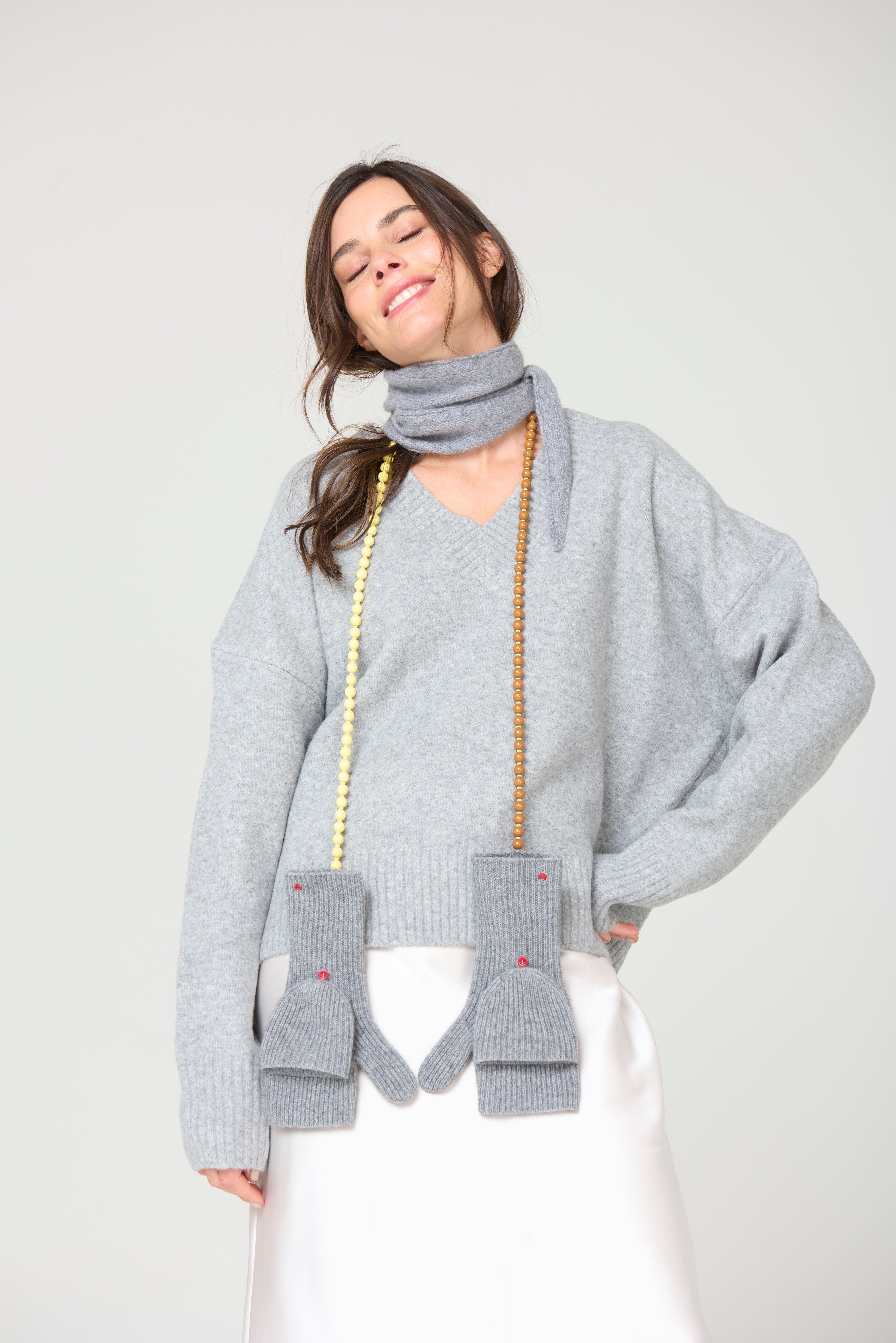 The Flip-Top Mittens - Grey