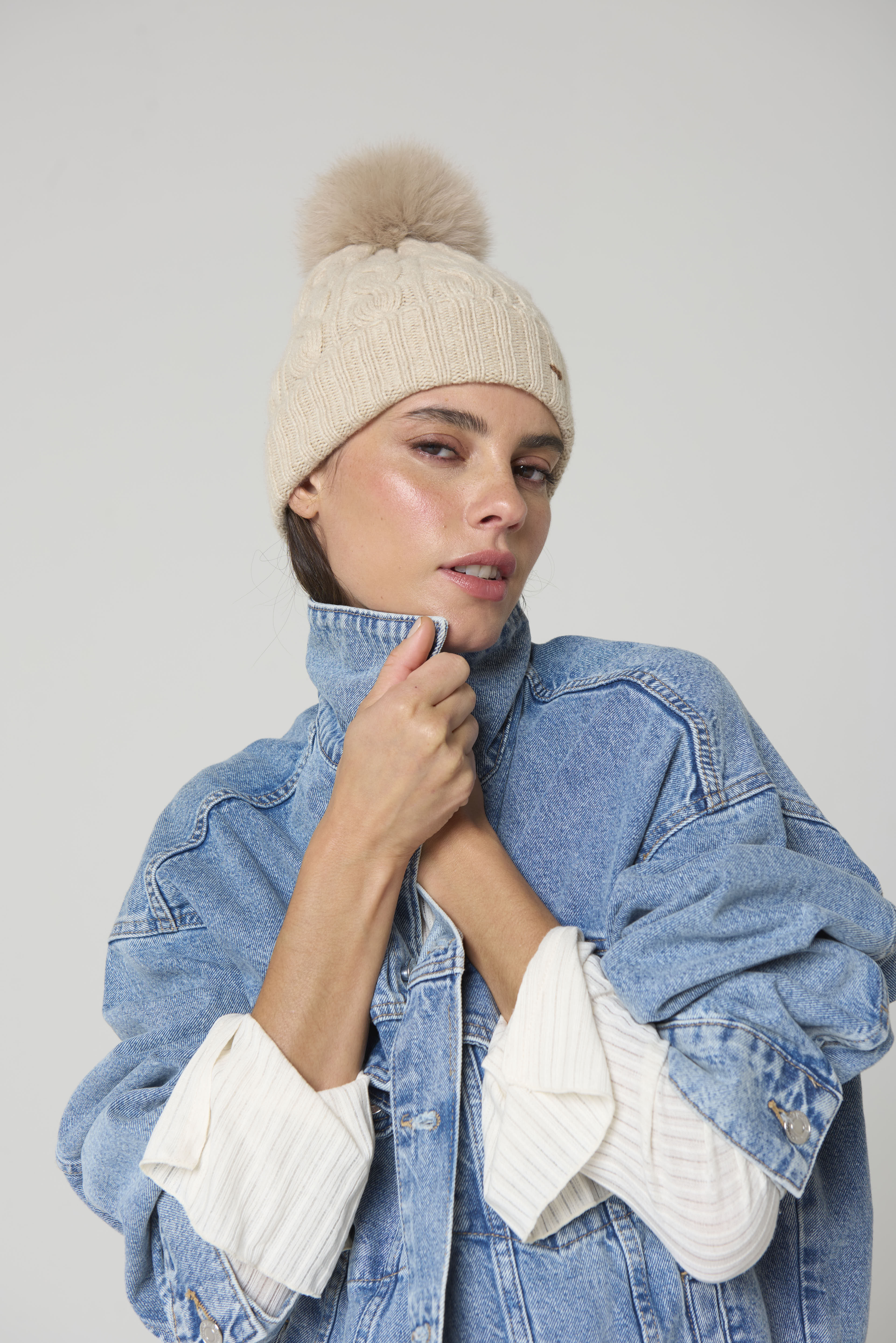The Cable Beanie – Oatmeal