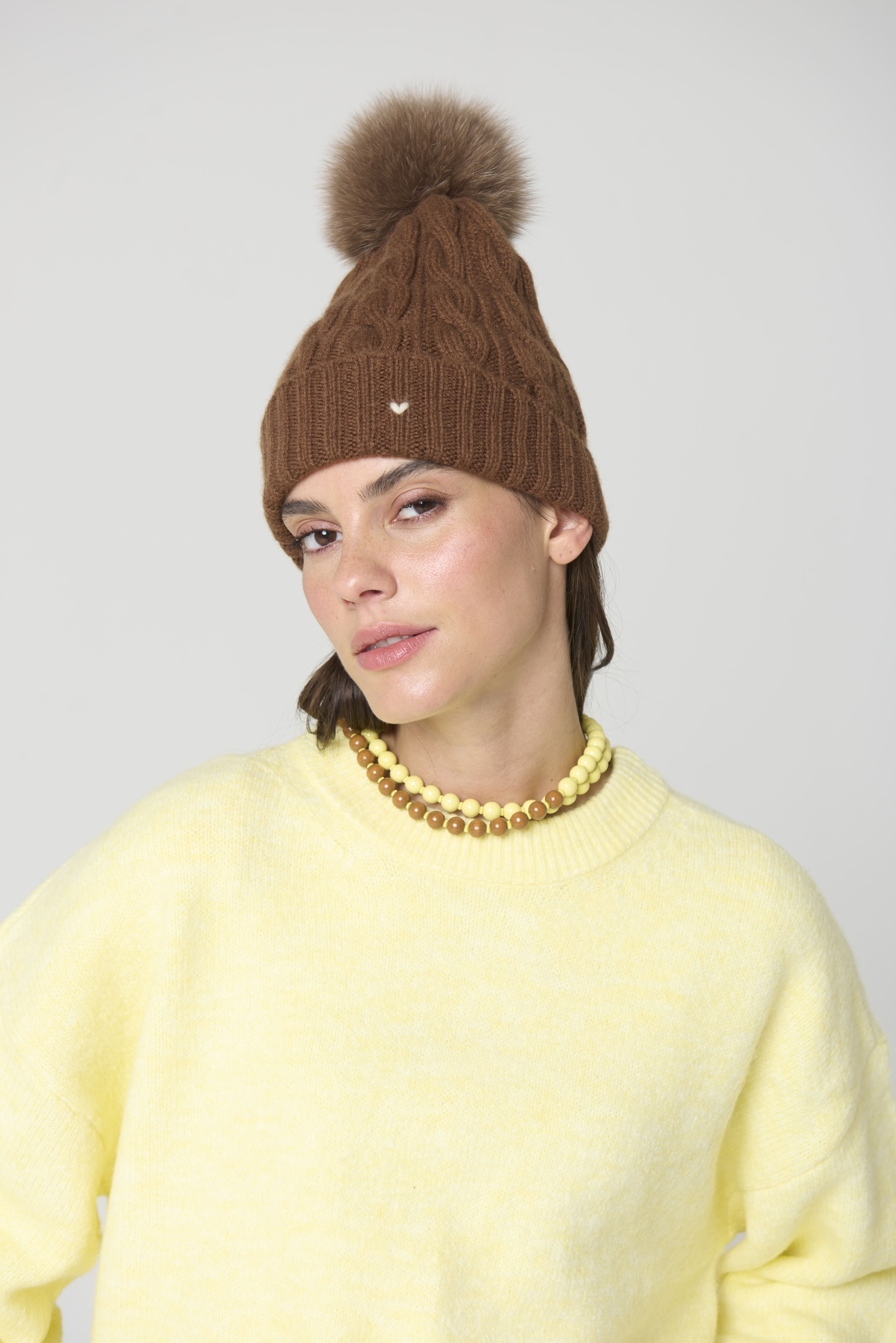 The Cable Beanie – Hazelnut