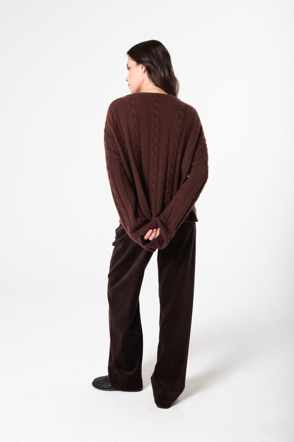 Marsha Cable in Cashmere - Chocolate