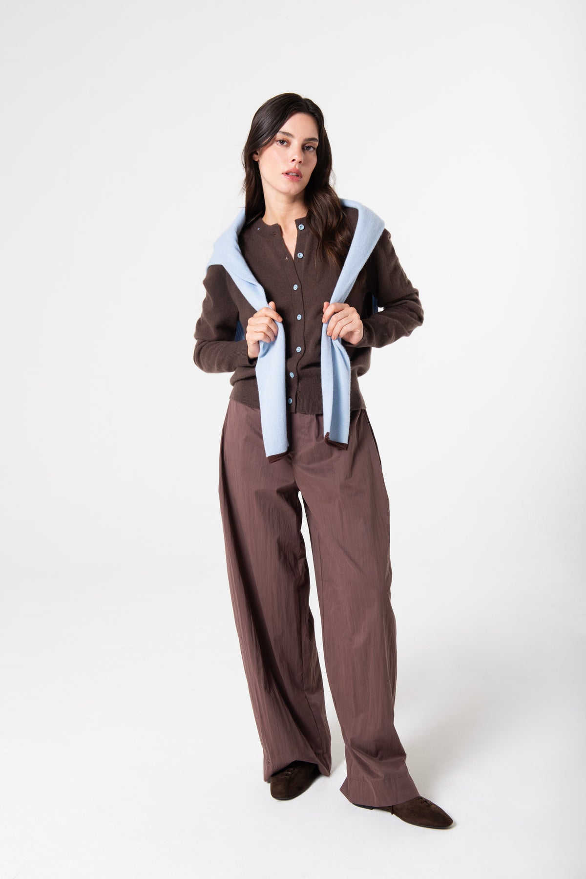 Halle Cardigan in Cashmere - Espresso