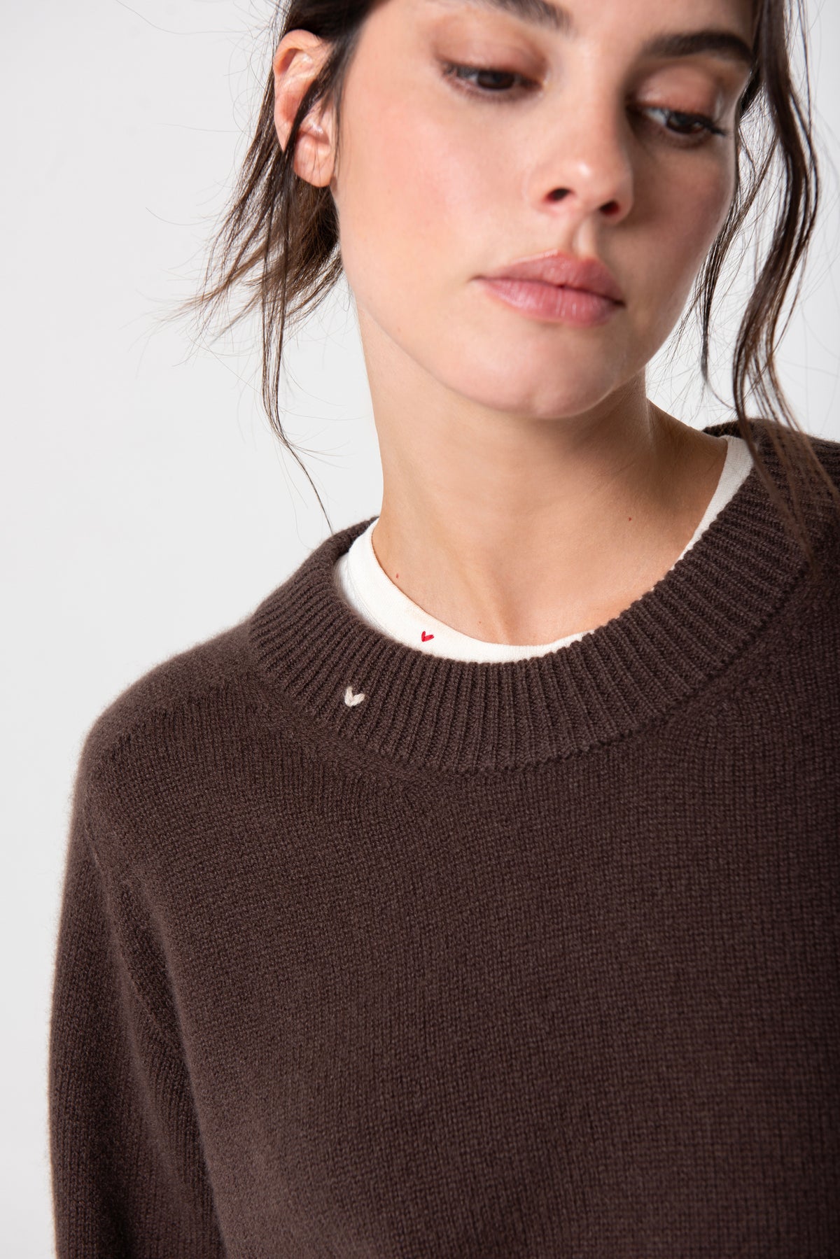 Chloe Crew in Cashmere - Espresso