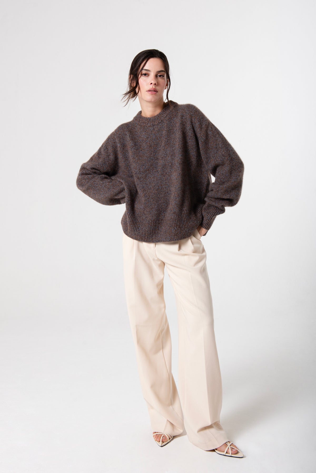 Emma Crew in Silk-Cashmere - Sable Ink