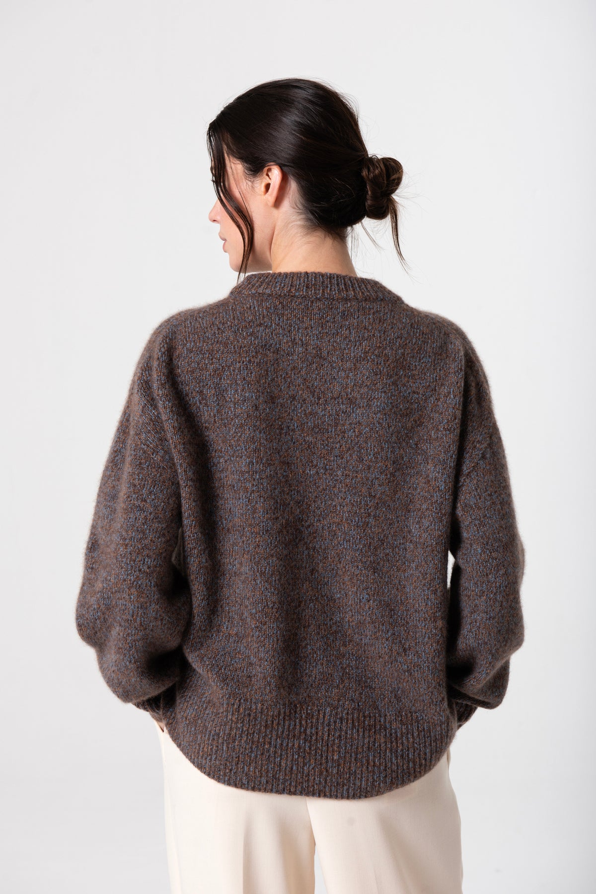 Emma Crew in Silk-Cashmere - Sable Ink