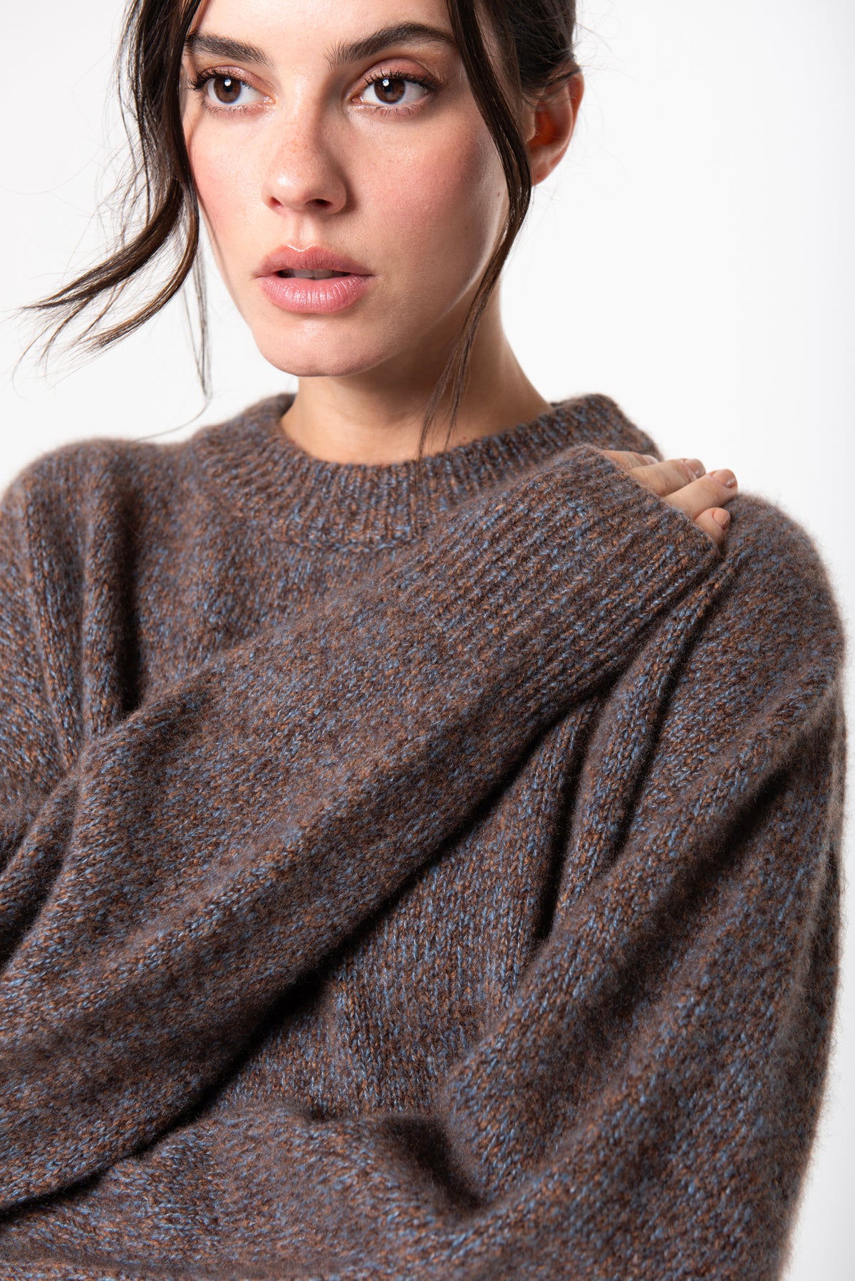 Emma Crew in Silk-Cashmere - Sable Ink