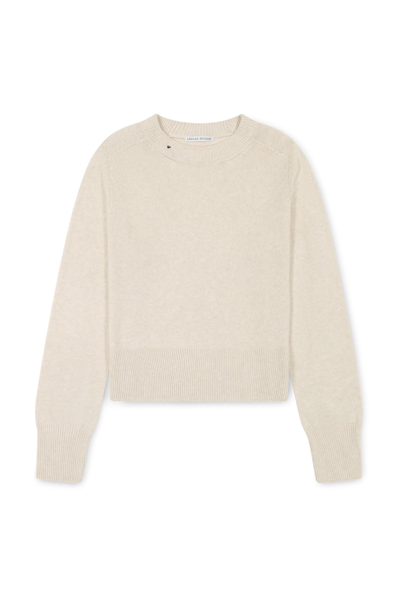 Chloe Crew in Linen - Cream