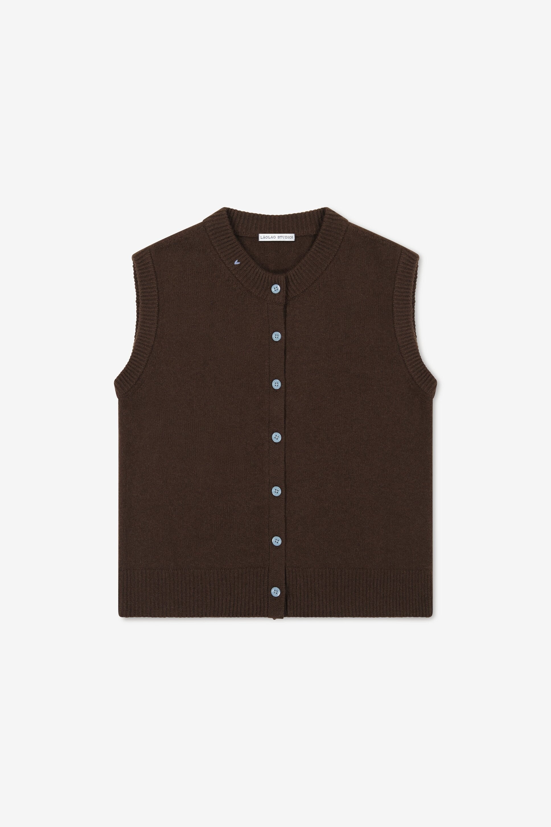 Button Vest - Espresso