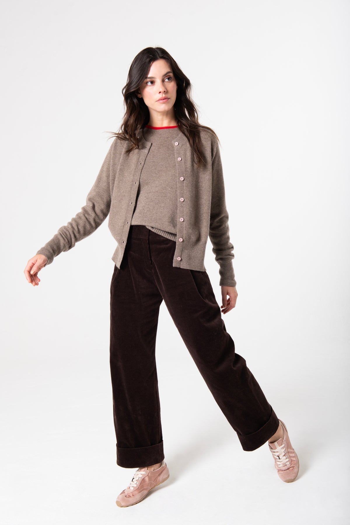 Halle Cardigan in Cashmere - Umber
