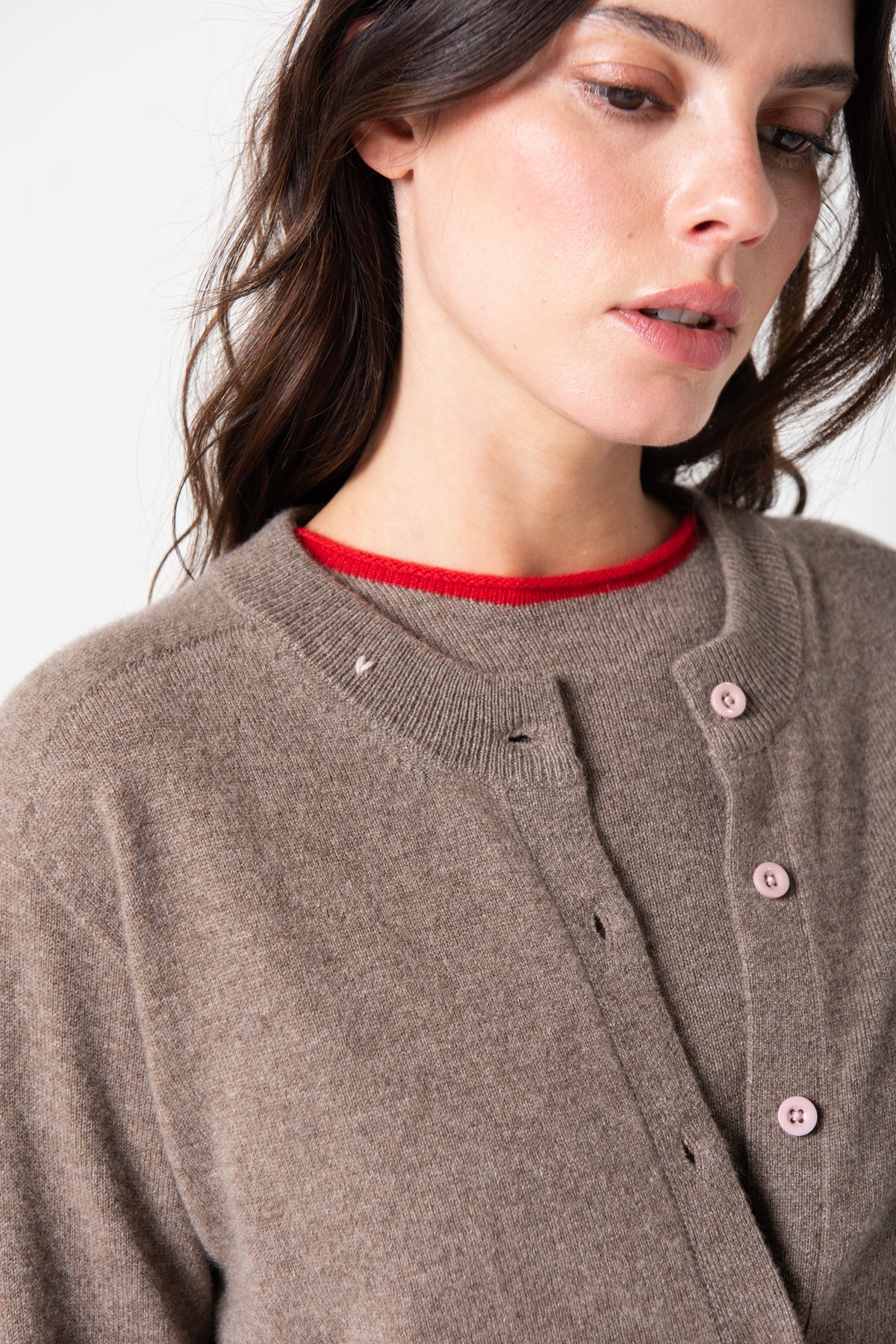 Halle Cardigan in Cashmere - Umber