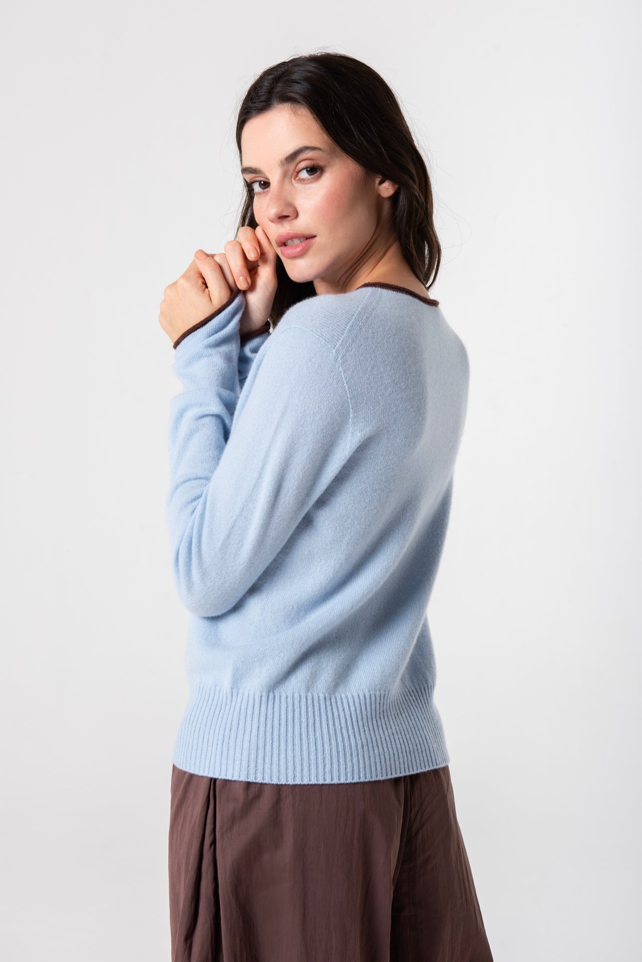 Trish Roll-Edge in Cashmere - Sky