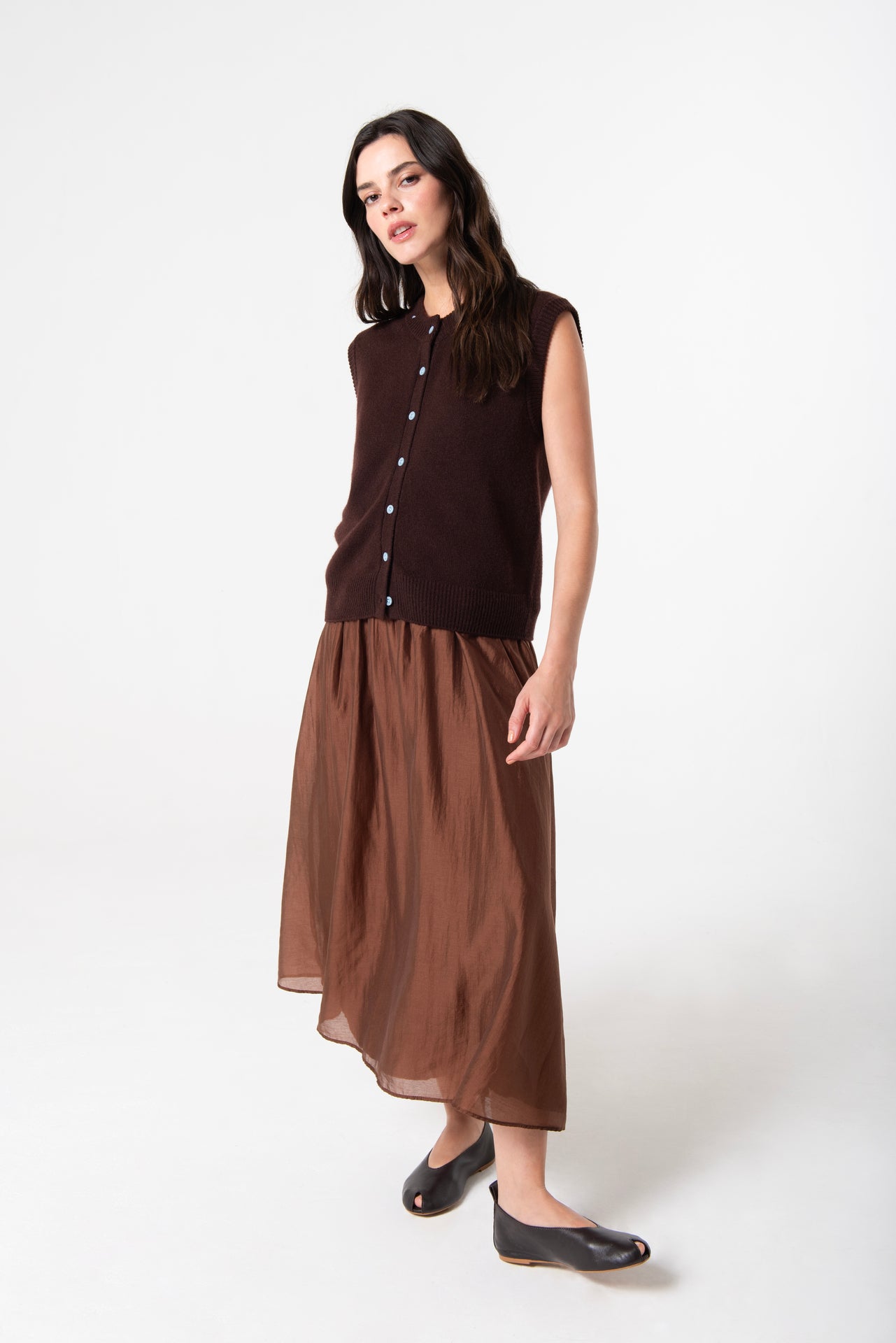 Button Vest - Espresso