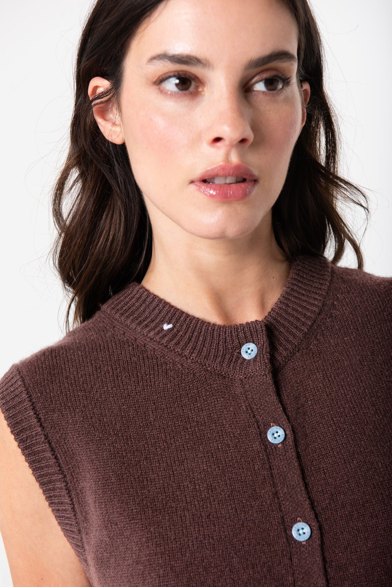 Button Vest - Espresso