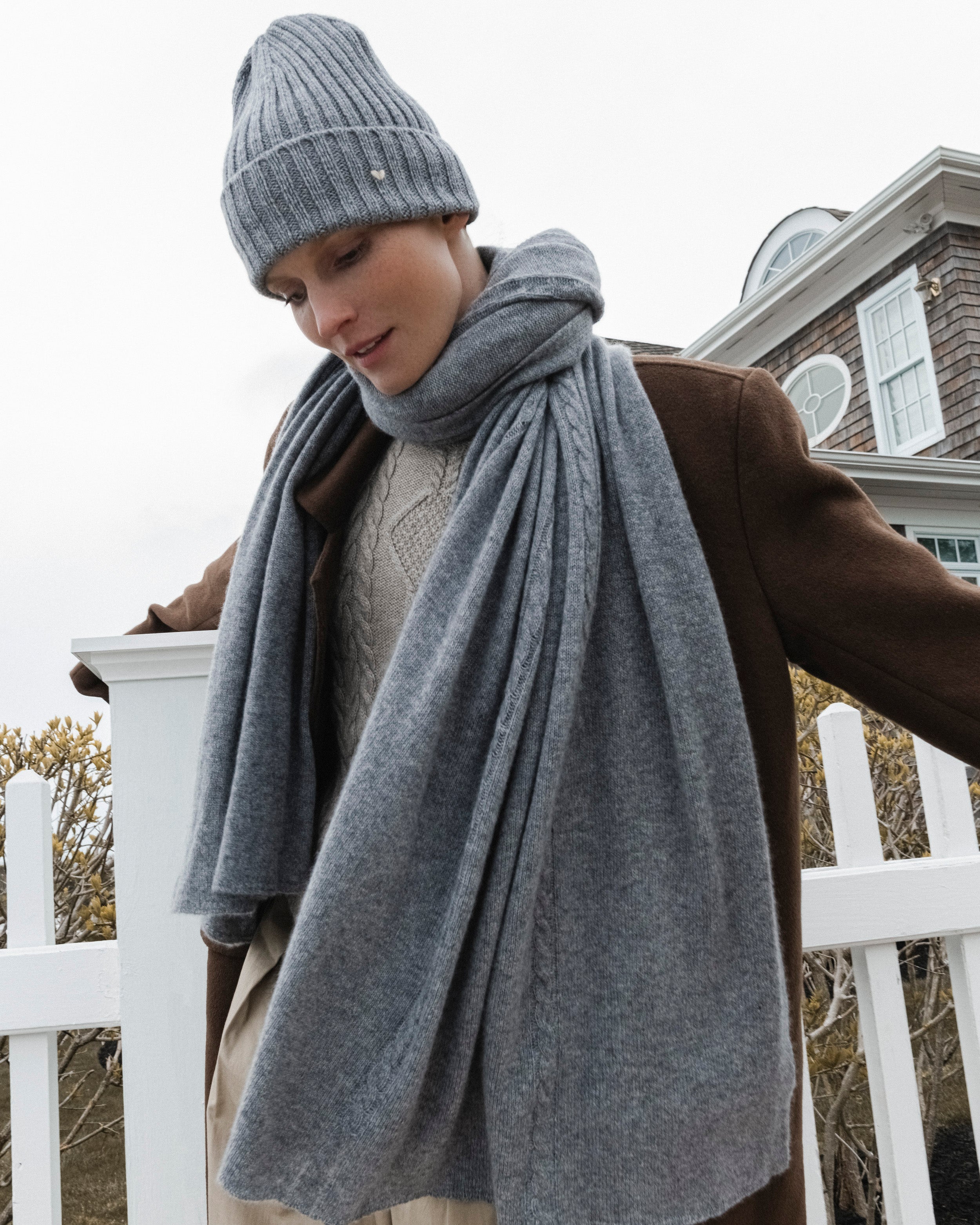 Gray cashmere wrap best sale