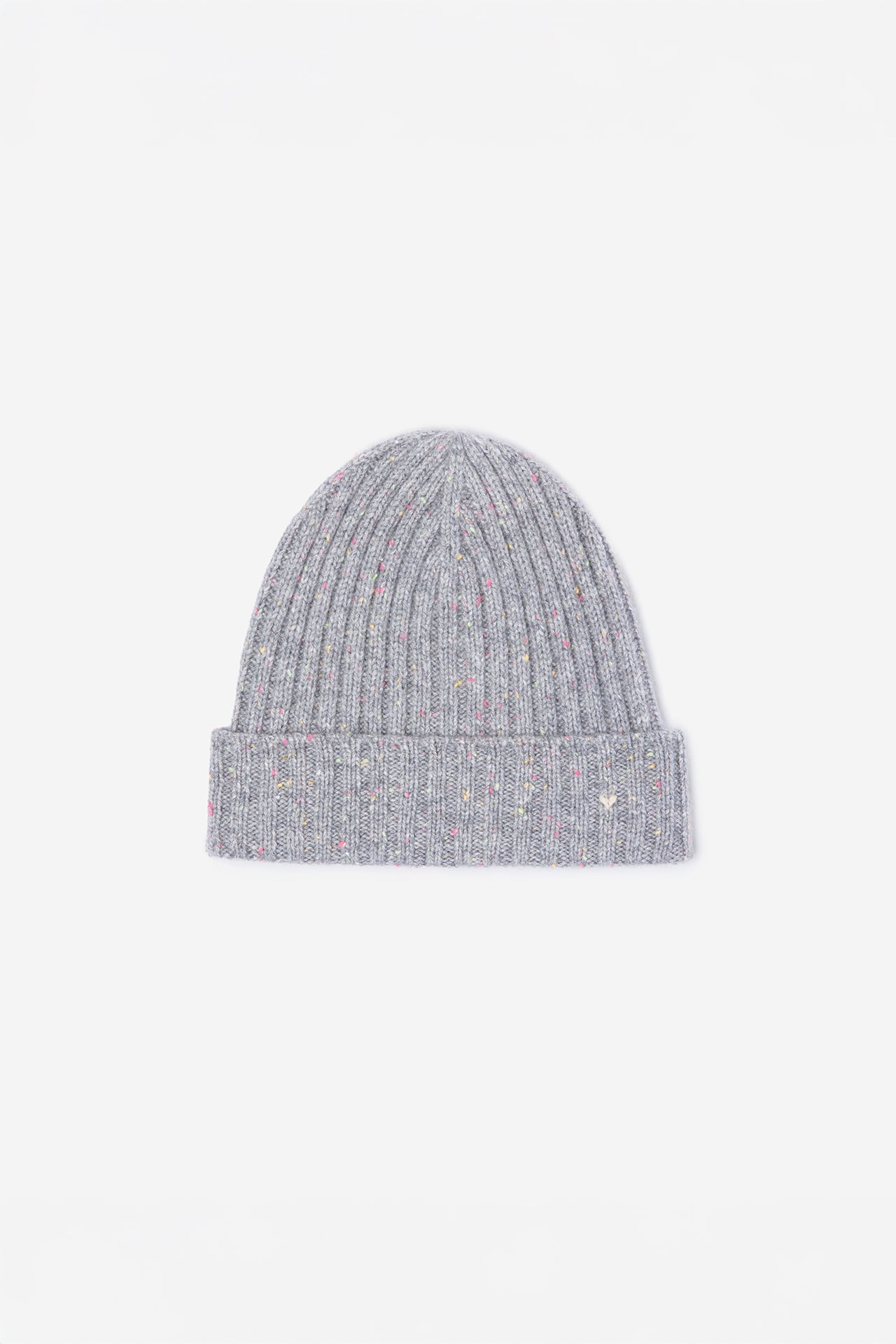 The Rib Beanie – Grey Confetti