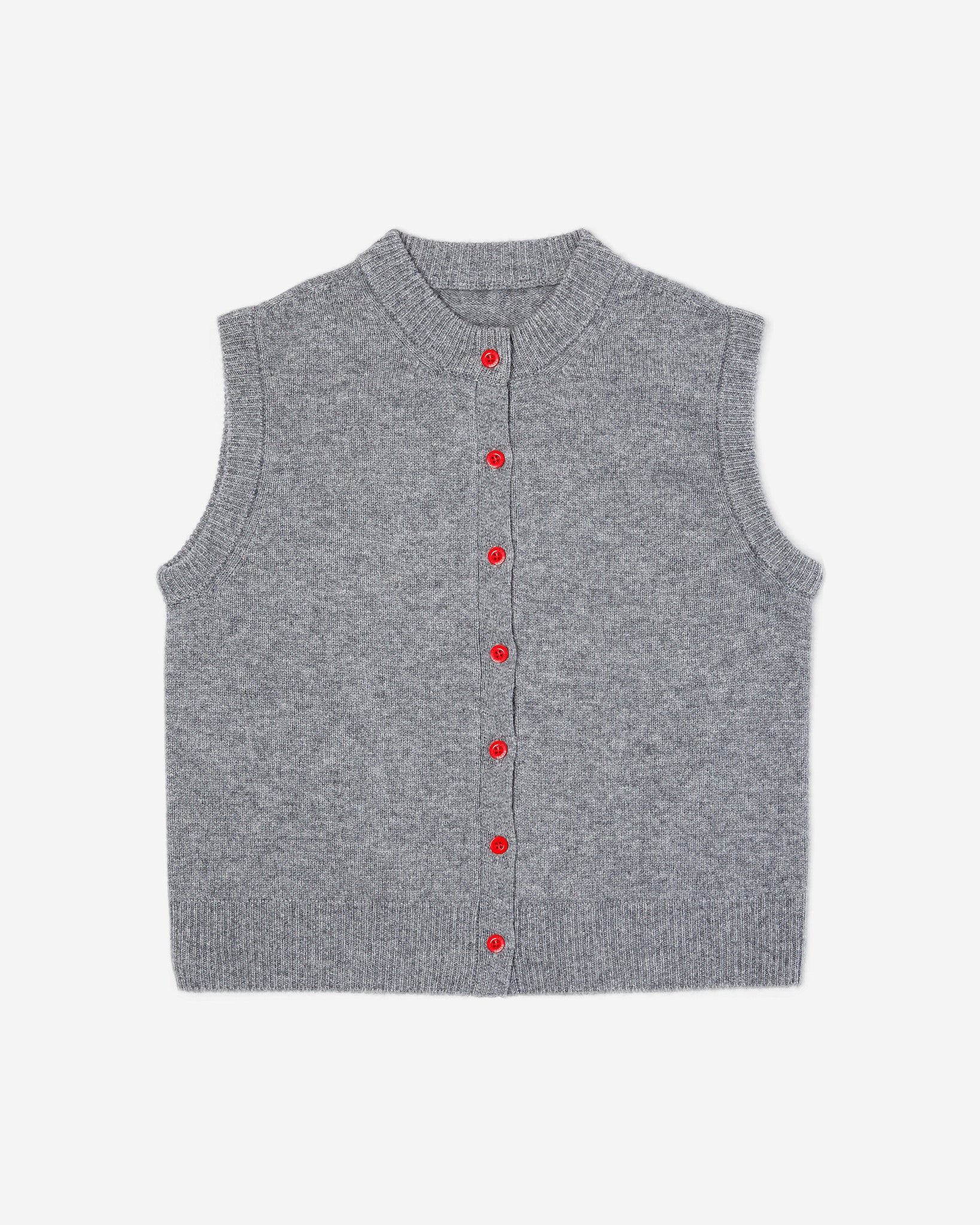 The Button Vest- Grey